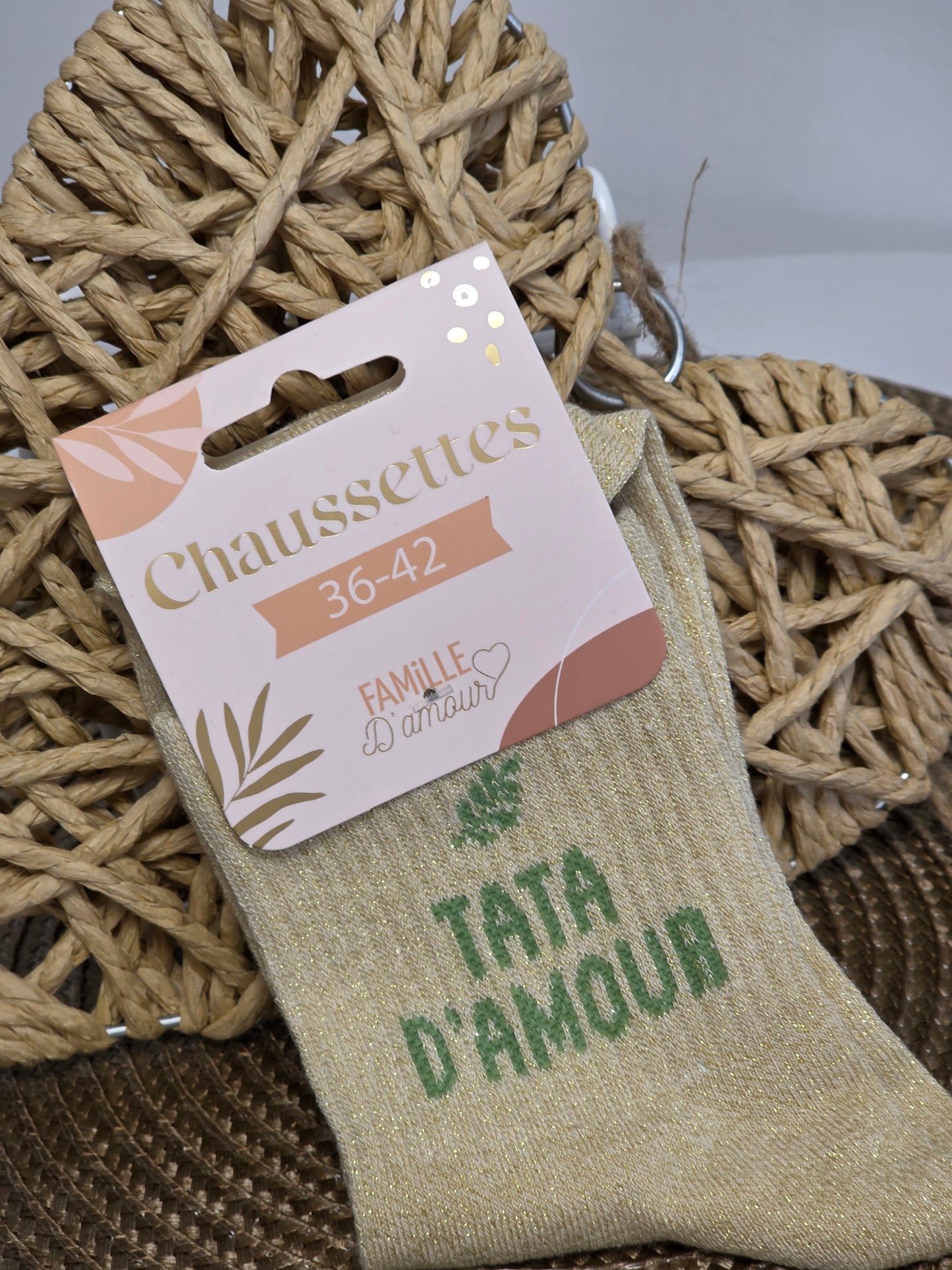 TATA D'AMOUR - Chaussette à Paillette Beige