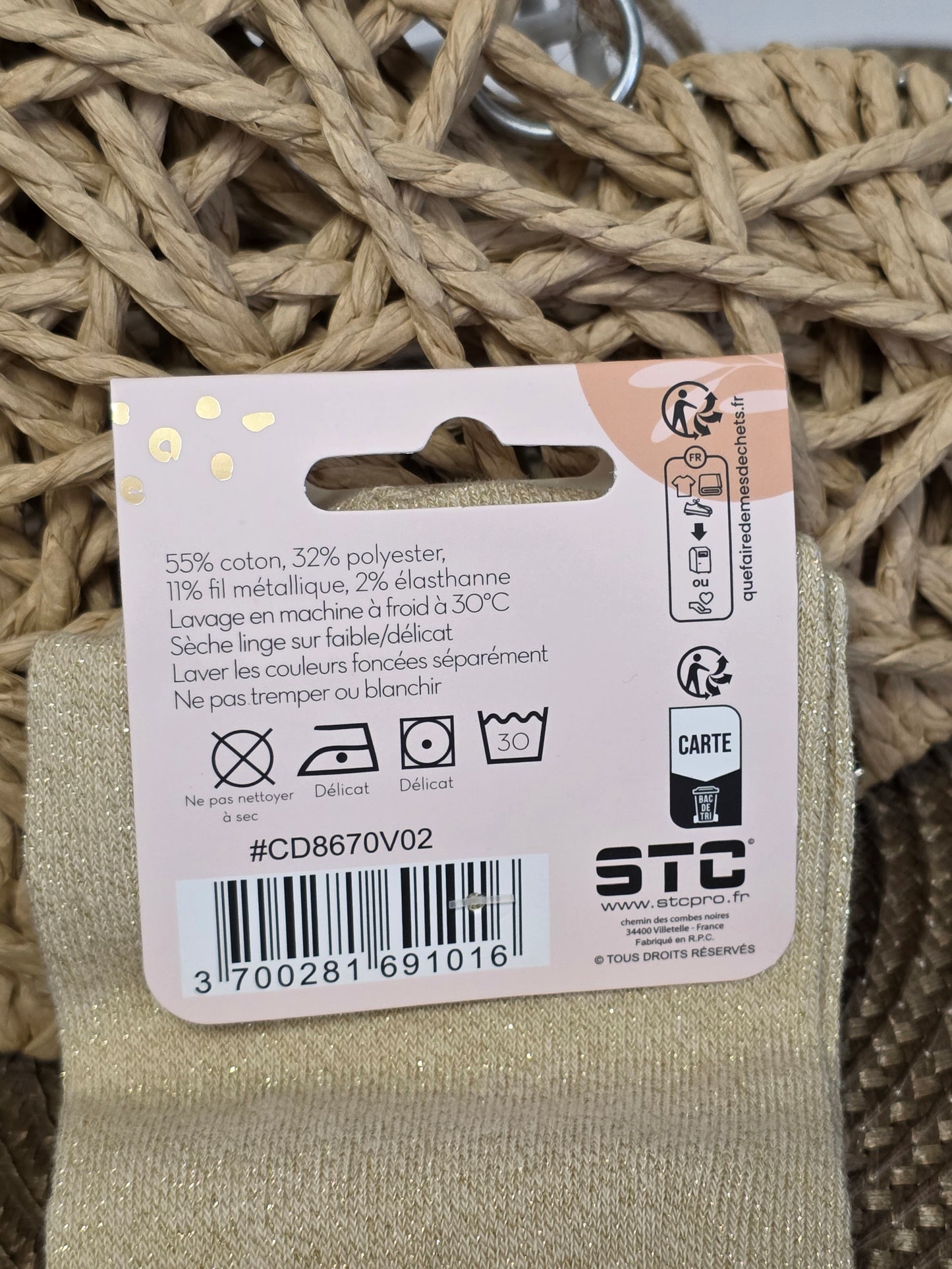 TATA D'AMOUR - Chaussette à Paillette Beige