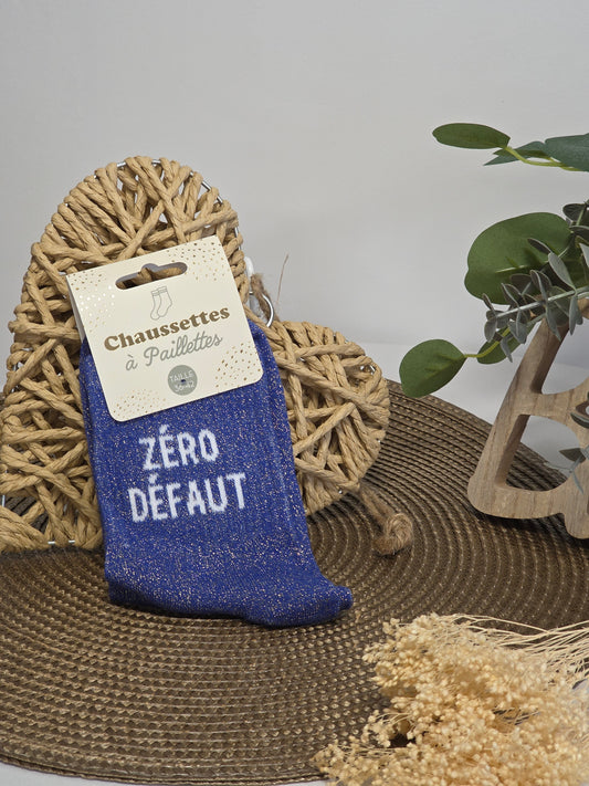 ZERO DEFAUT - Chaussette à Paillette  Bleu