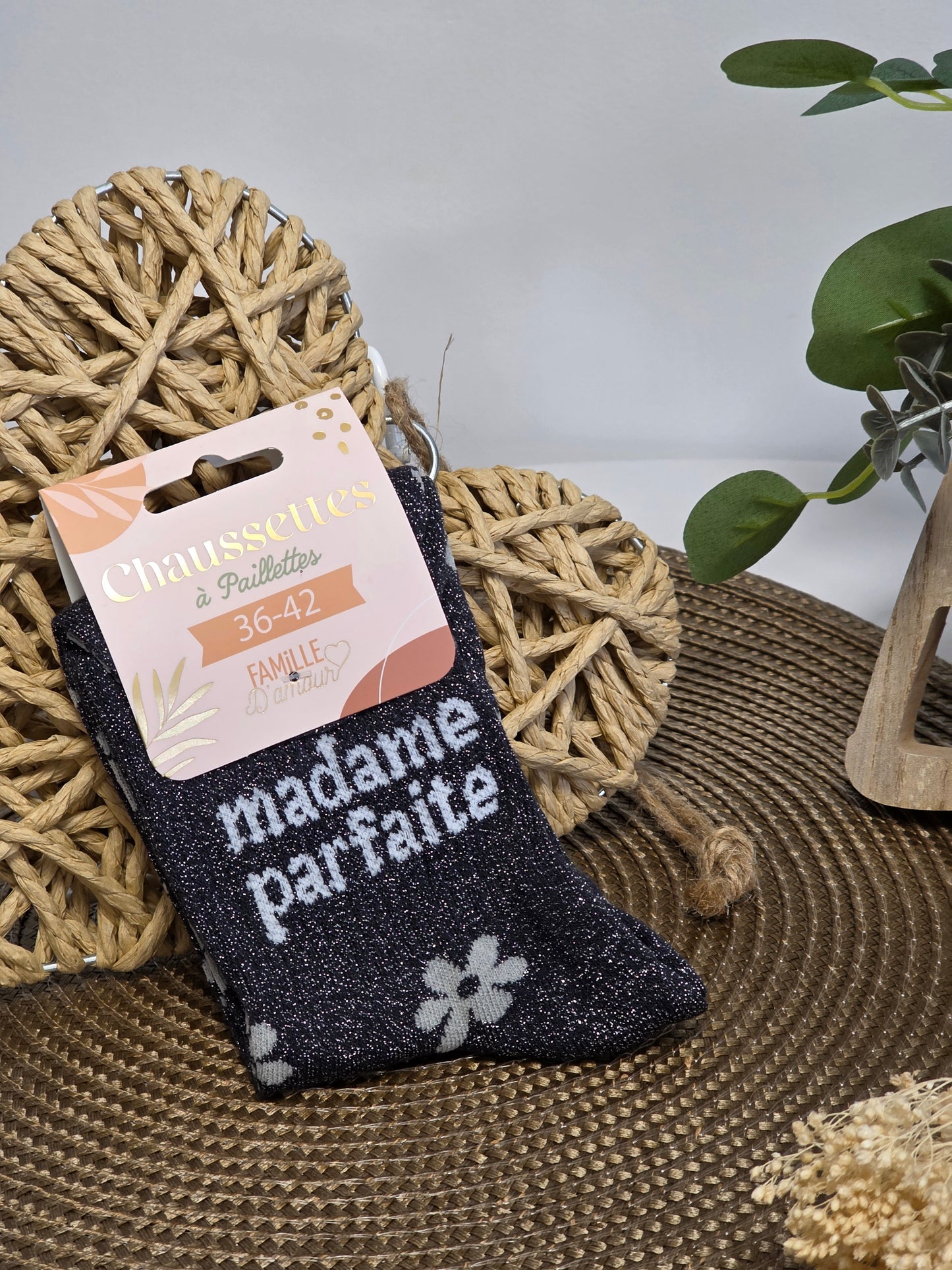 MADAME PARFAITE - Chaussette à Paillette  Noir