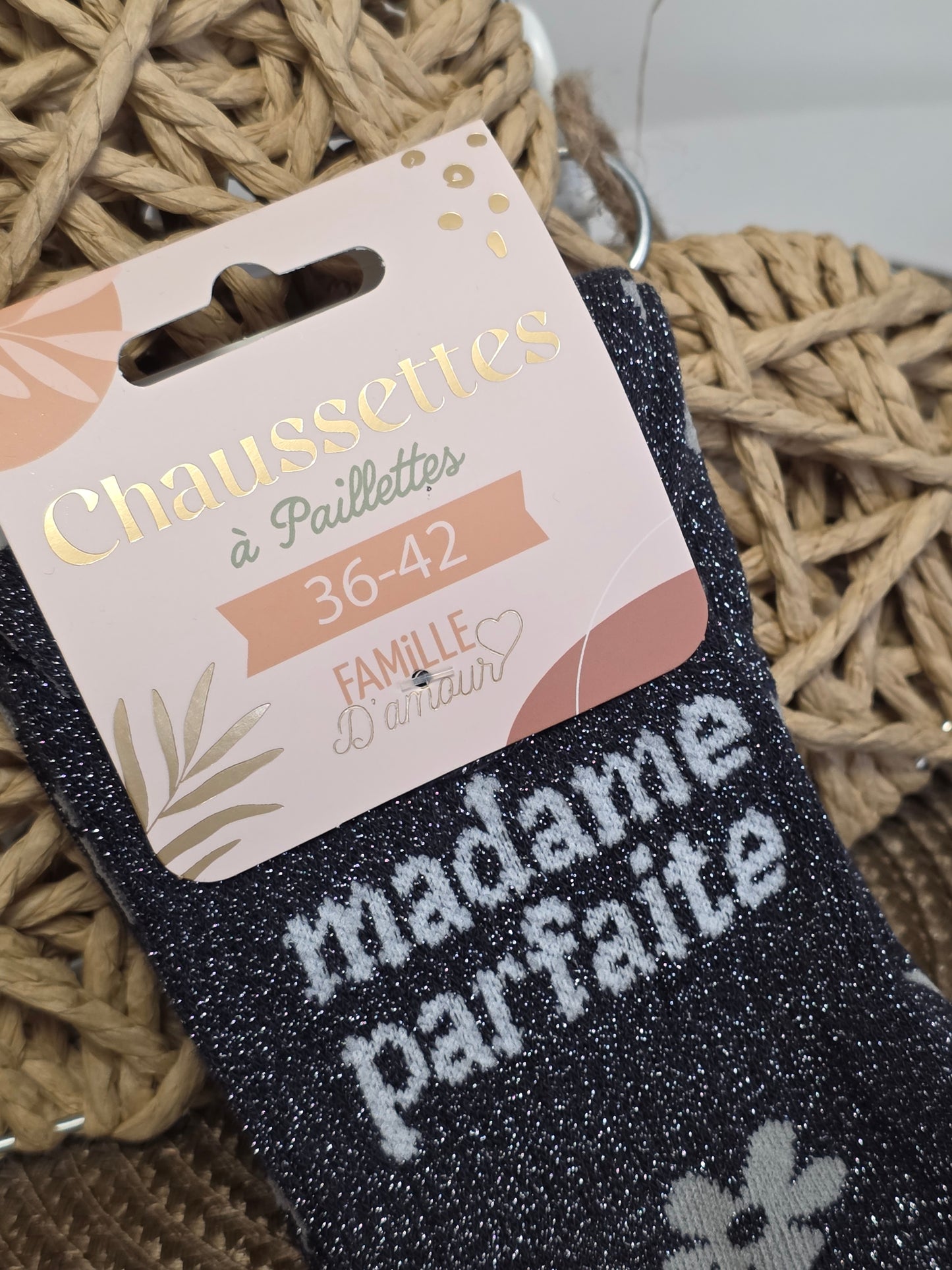 MADAME PARFAITE - Chaussette à Paillette  Noir