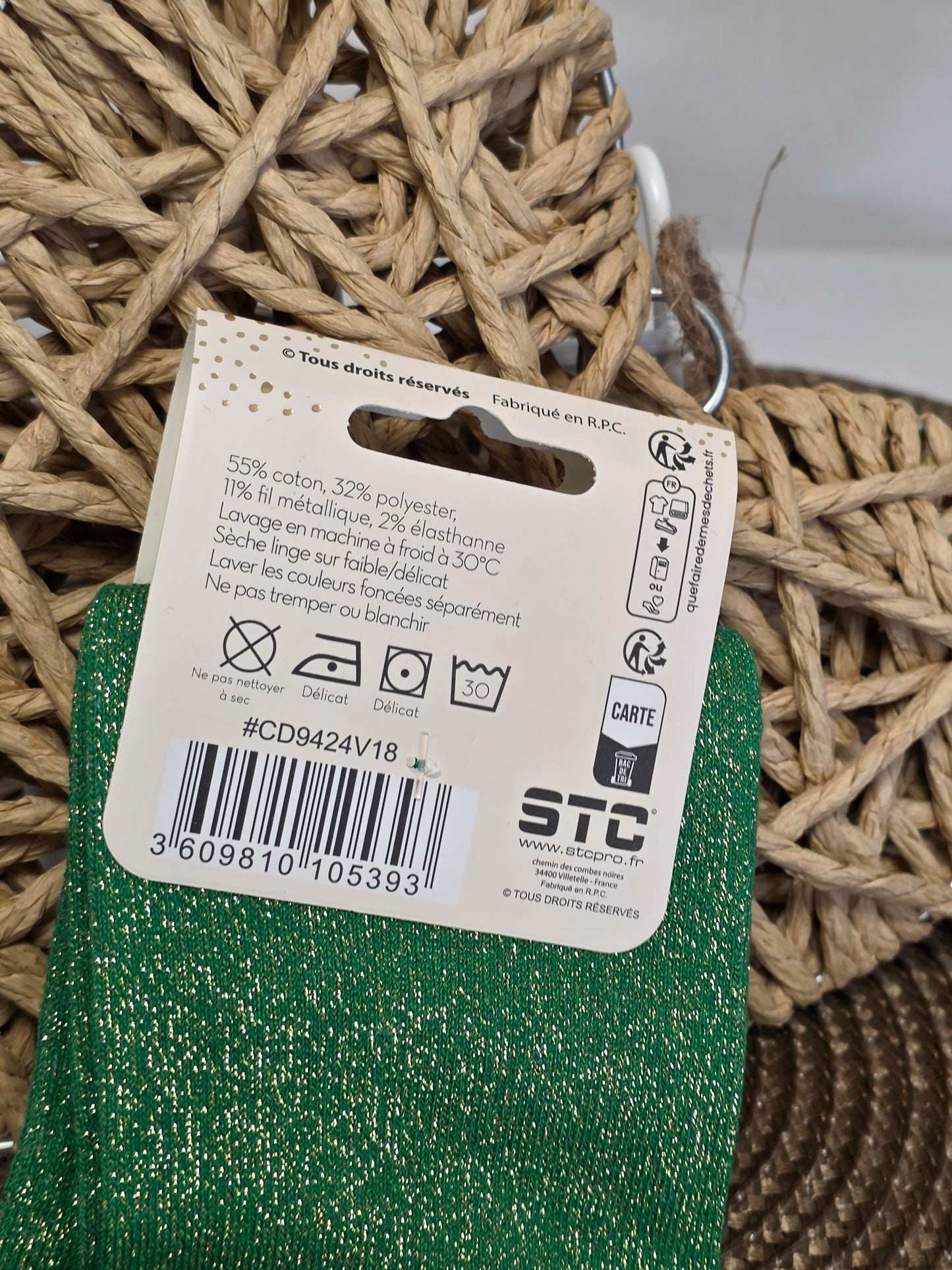 AUDACIEUSE- Chaussette à Paillette  Vert