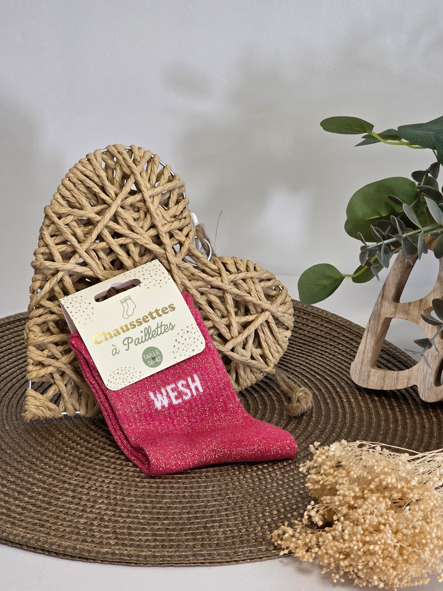WESH - Chaussette à Paillette  Rose