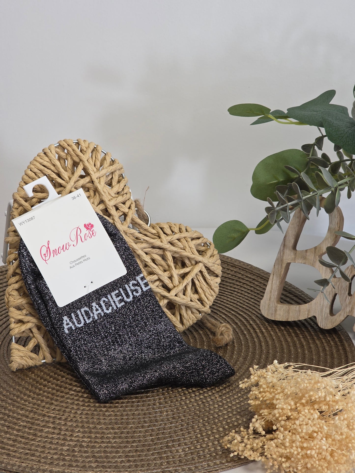 AUDACIEUSE- Chaussette à Paillette  Noir