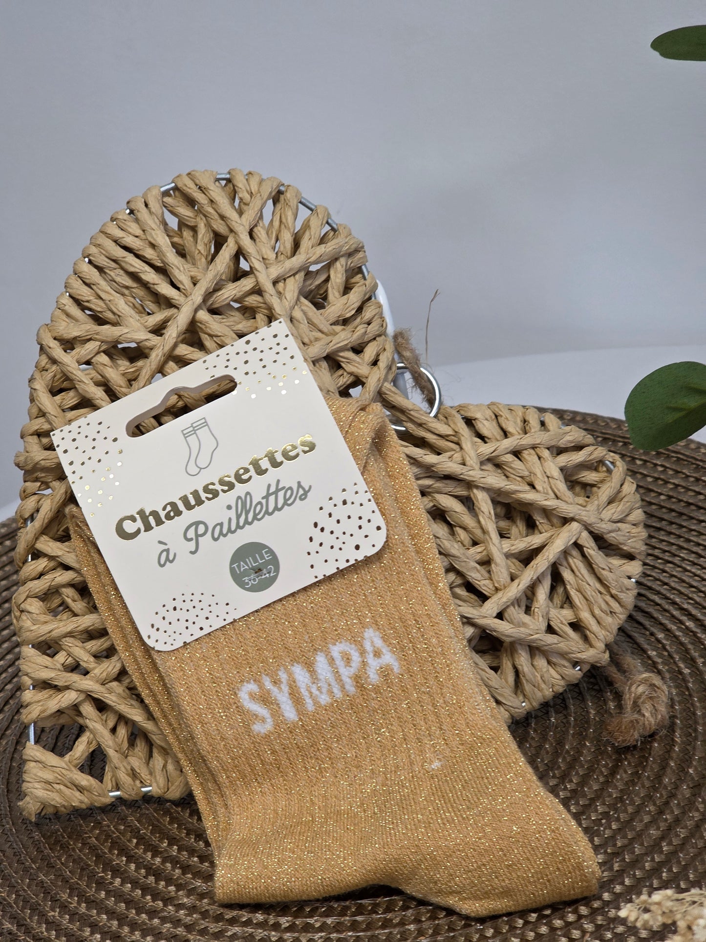 SYMPA - Chaussette à Paillette  Camel