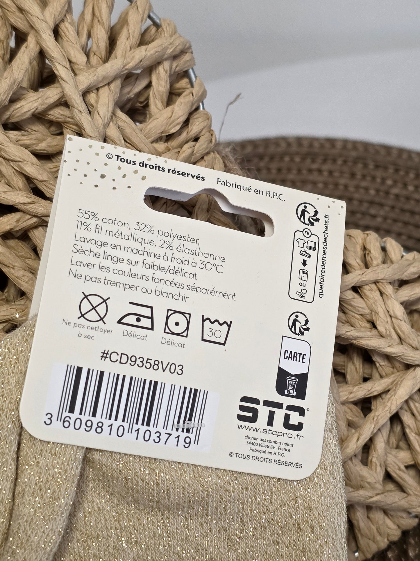 PETILLANTE - Chaussette à Paillette  Beige