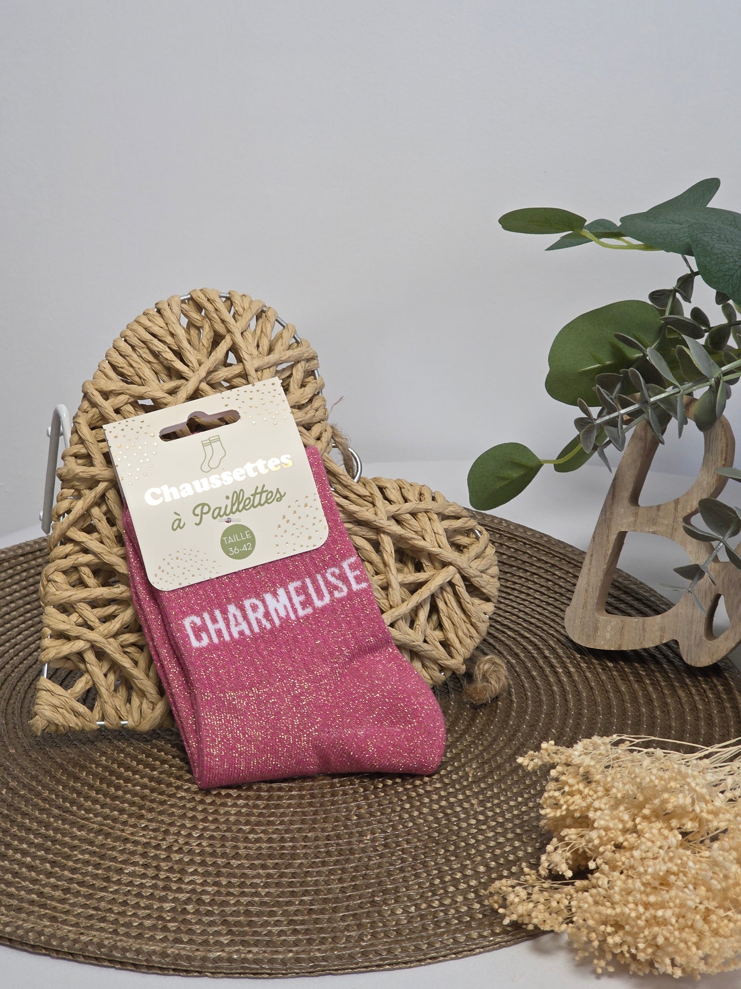 CHARMEUSE - Chaussette à Paillette  Rose