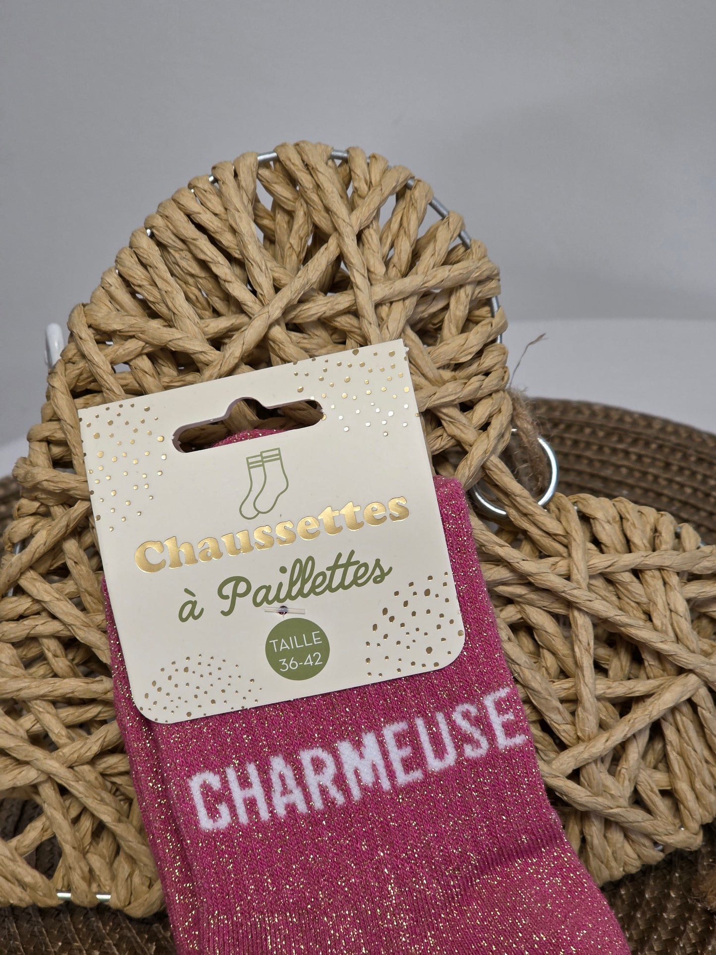 CHARMEUSE - Chaussette à Paillette  Rose