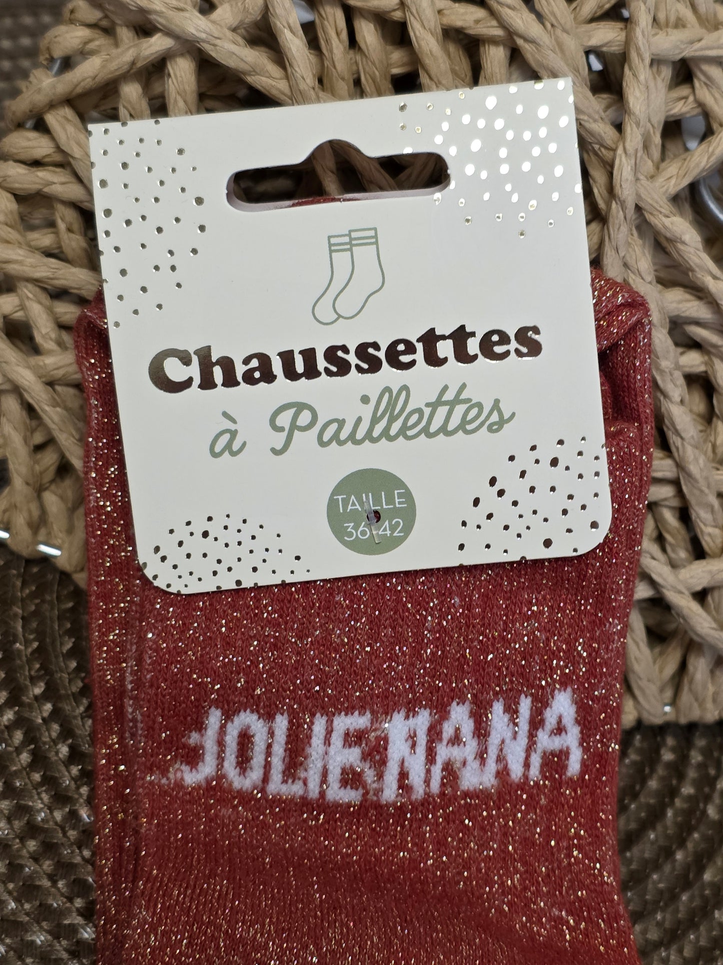 JOLIE NANA - Chaussette à Paillette  Rouille