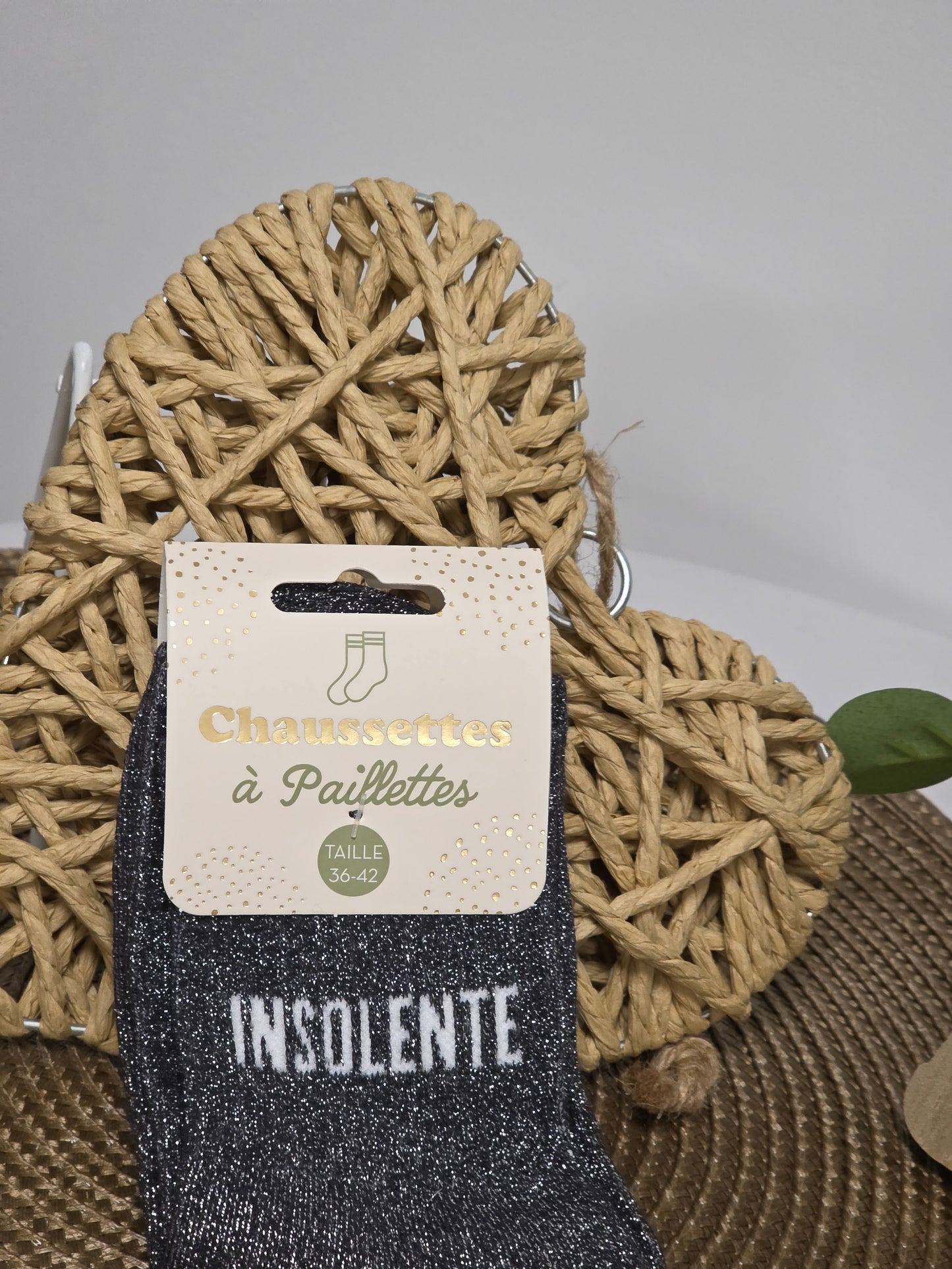INSOLENTE - Chaussette à Paillette  Noir