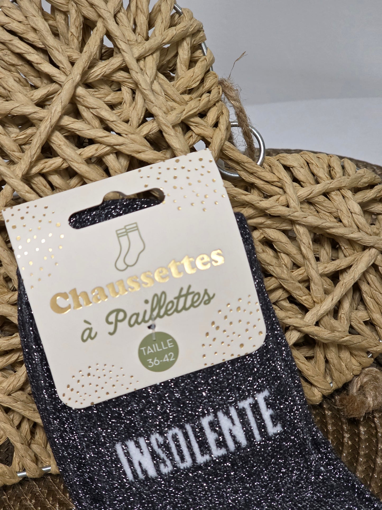 INSOLENTE - Chaussette à Paillette  Noir