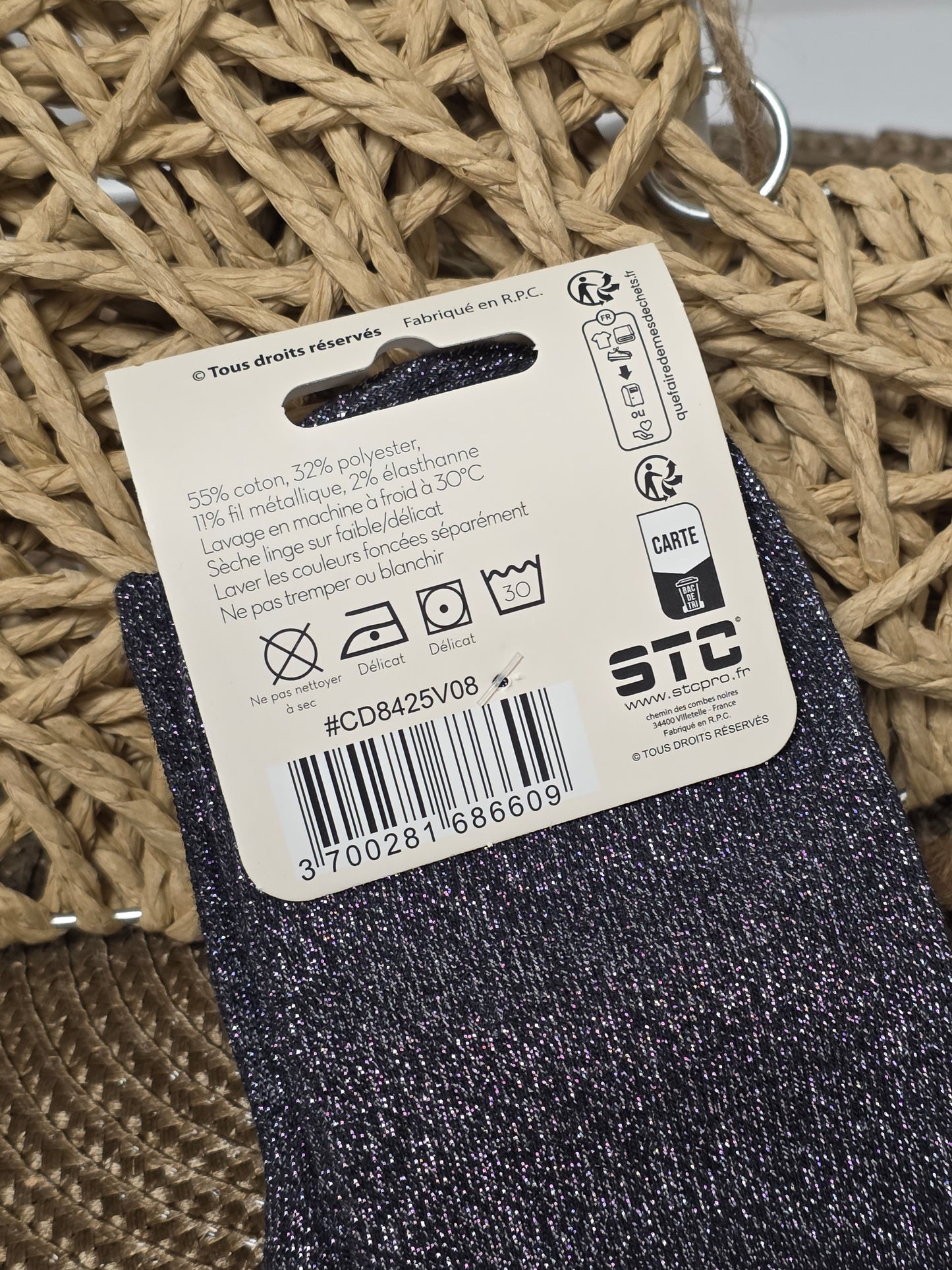 INSOLENTE - Chaussette à Paillette  Noir