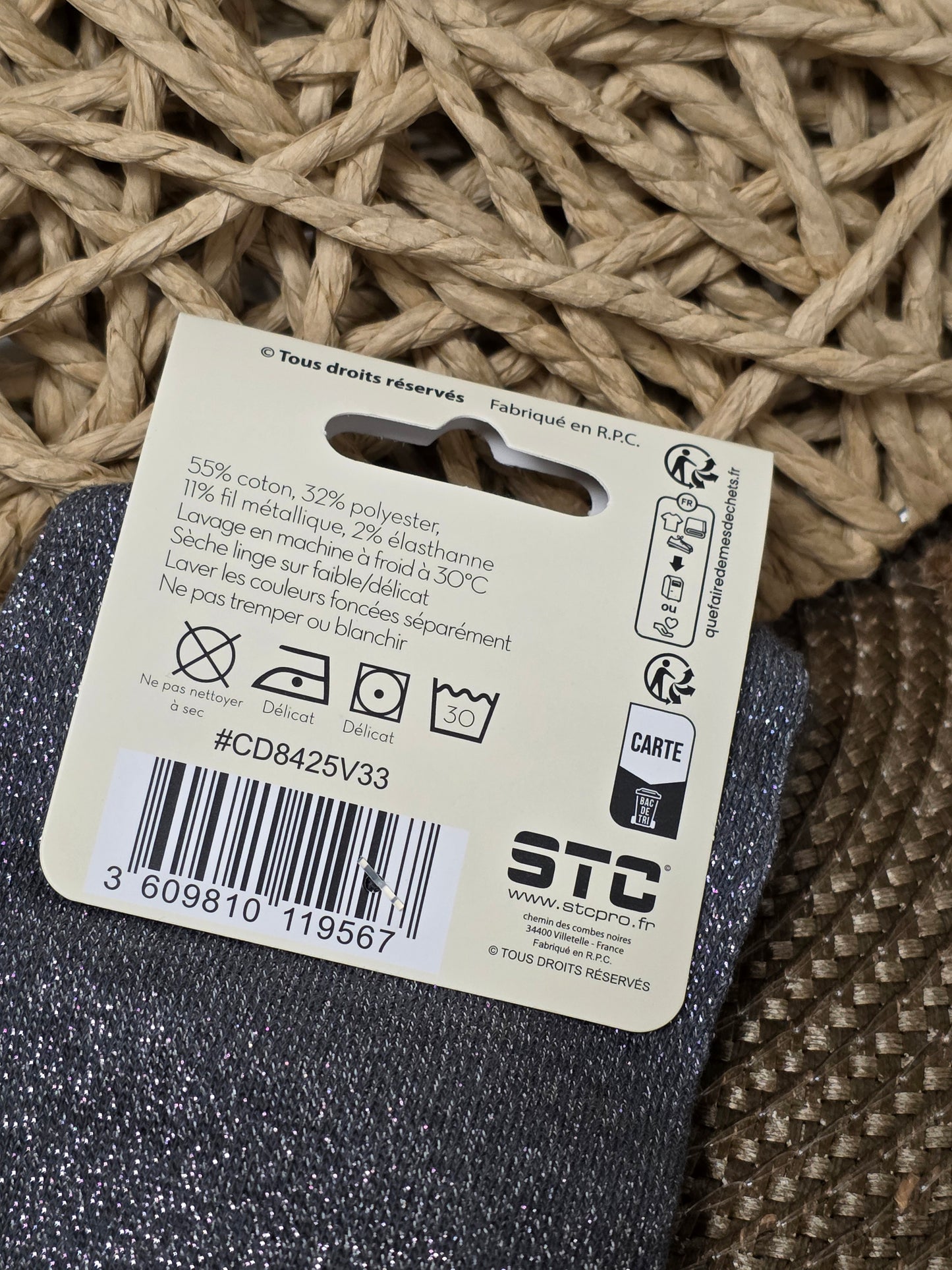 CHIEUSE - Chaussette à Paillette  Gris