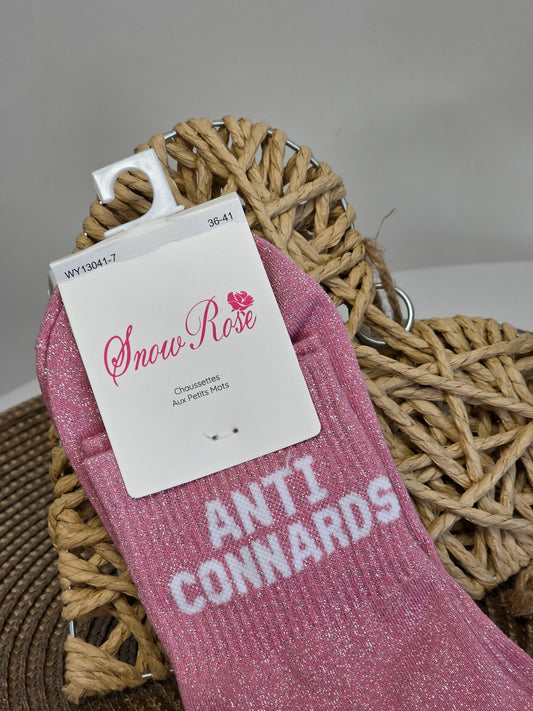 ANTI CONNARDS - Chaussette à Paillette  Rose