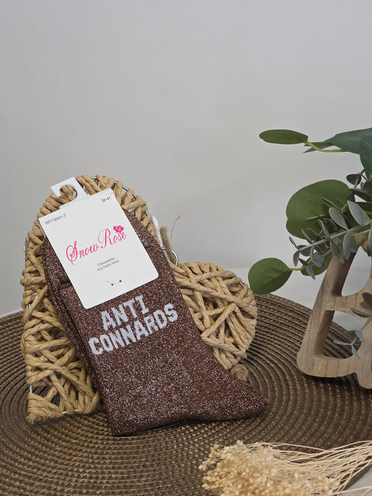 ANTI CONNARDS - Chaussette à Paillette  Marron