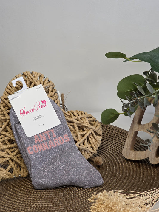 ANTI CONNARDS - Chaussette à Paillette  Gris