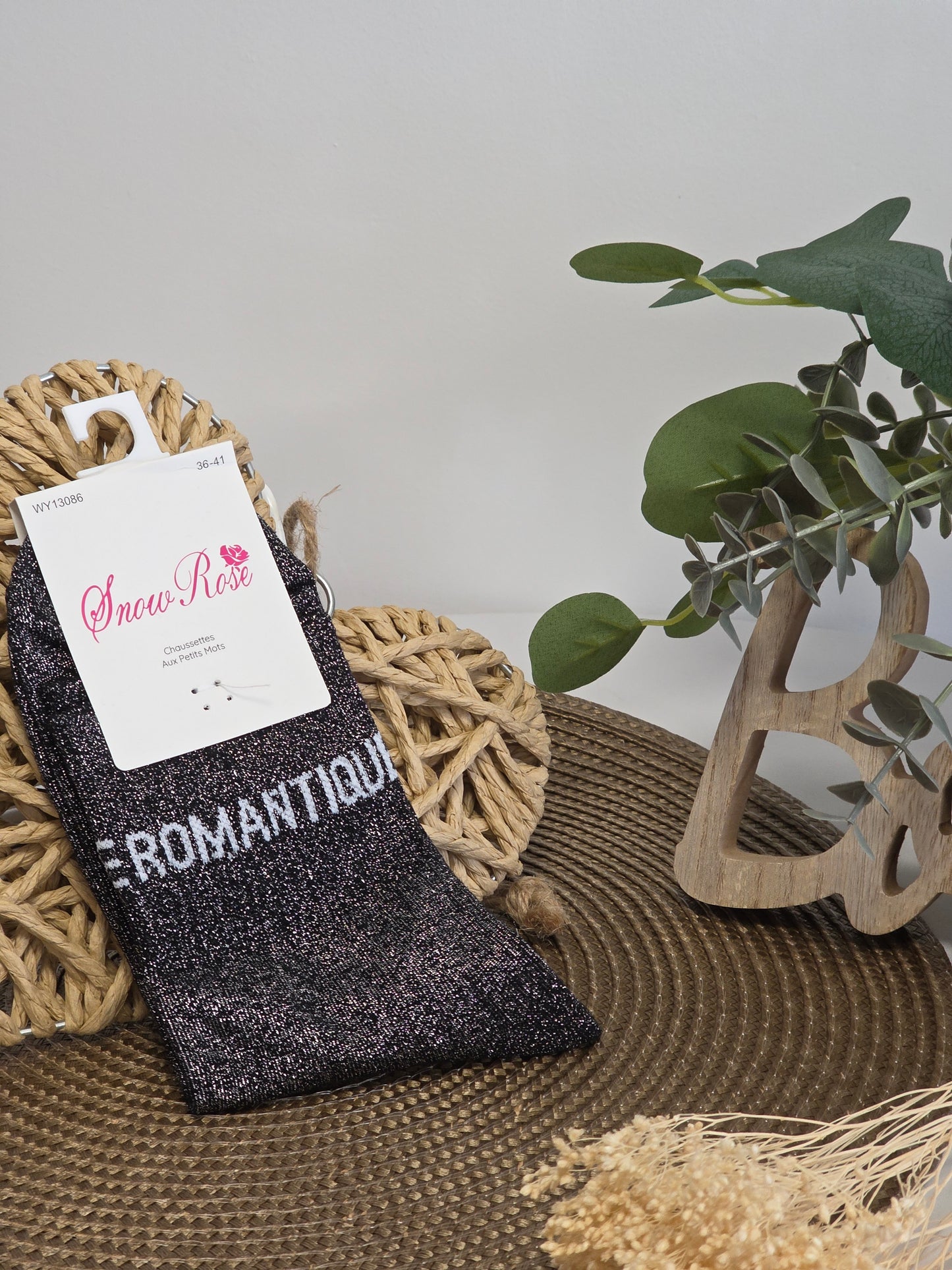 ROMANTIQUE - Chaussette à Paillette  Noir