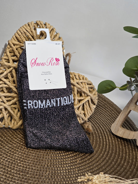 ROMANTIQUE - Chaussette à Paillette  Noir