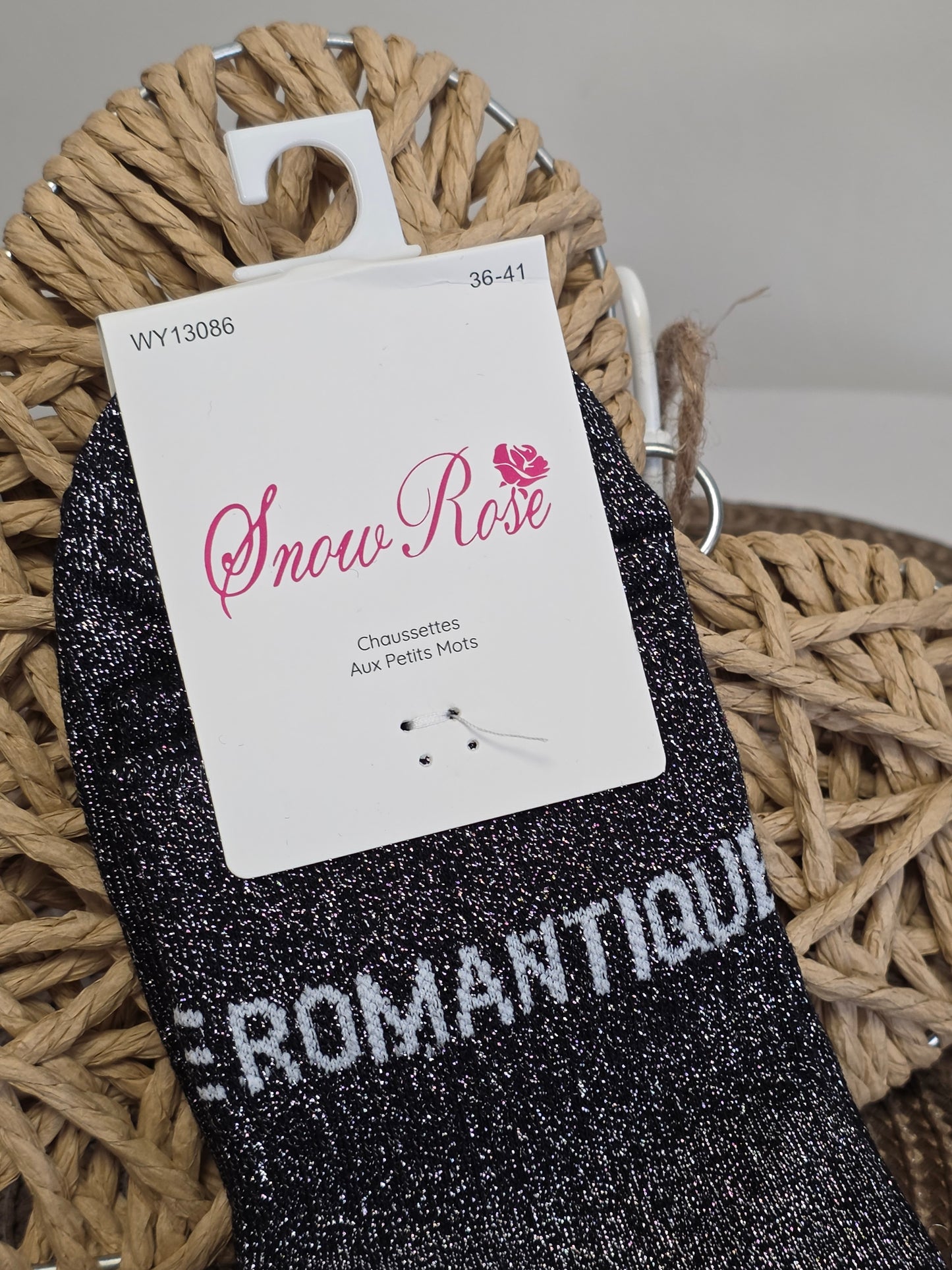 ROMANTIQUE - Chaussette à Paillette  Noir