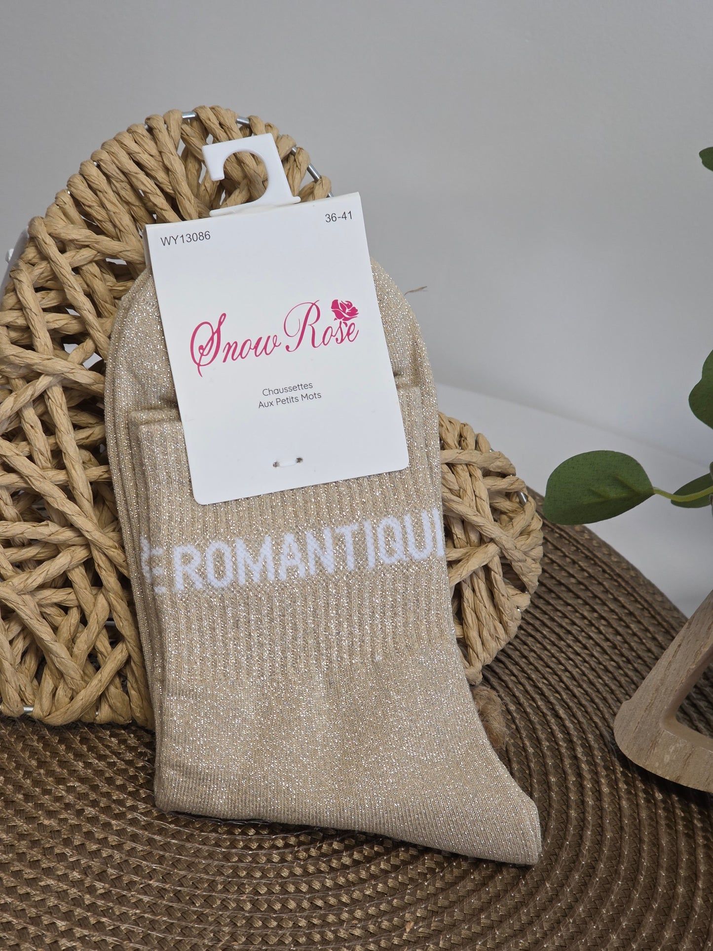 ROMANTIQUE - Chaussette à Paillette  Beige