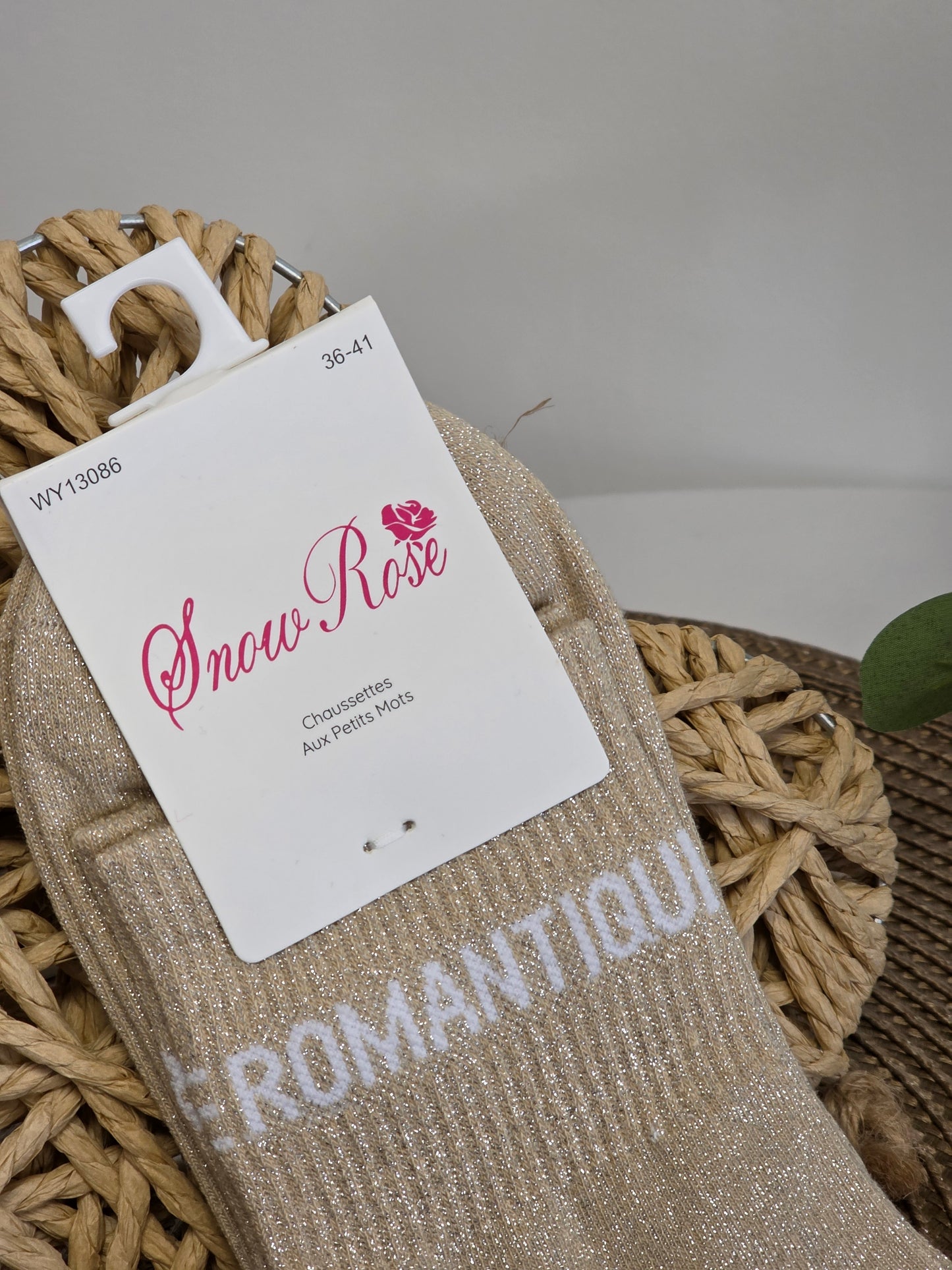 ROMANTIQUE - Chaussette à Paillette  Beige