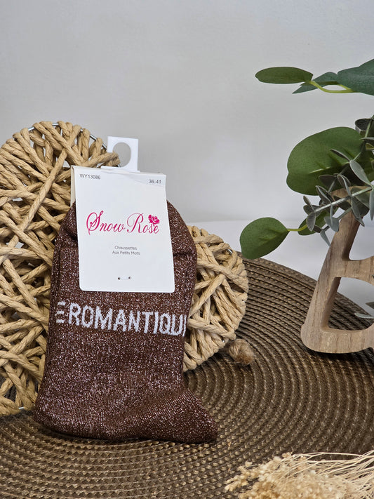 ROMANTIQUE - Chaussette à Paillette  Marron
