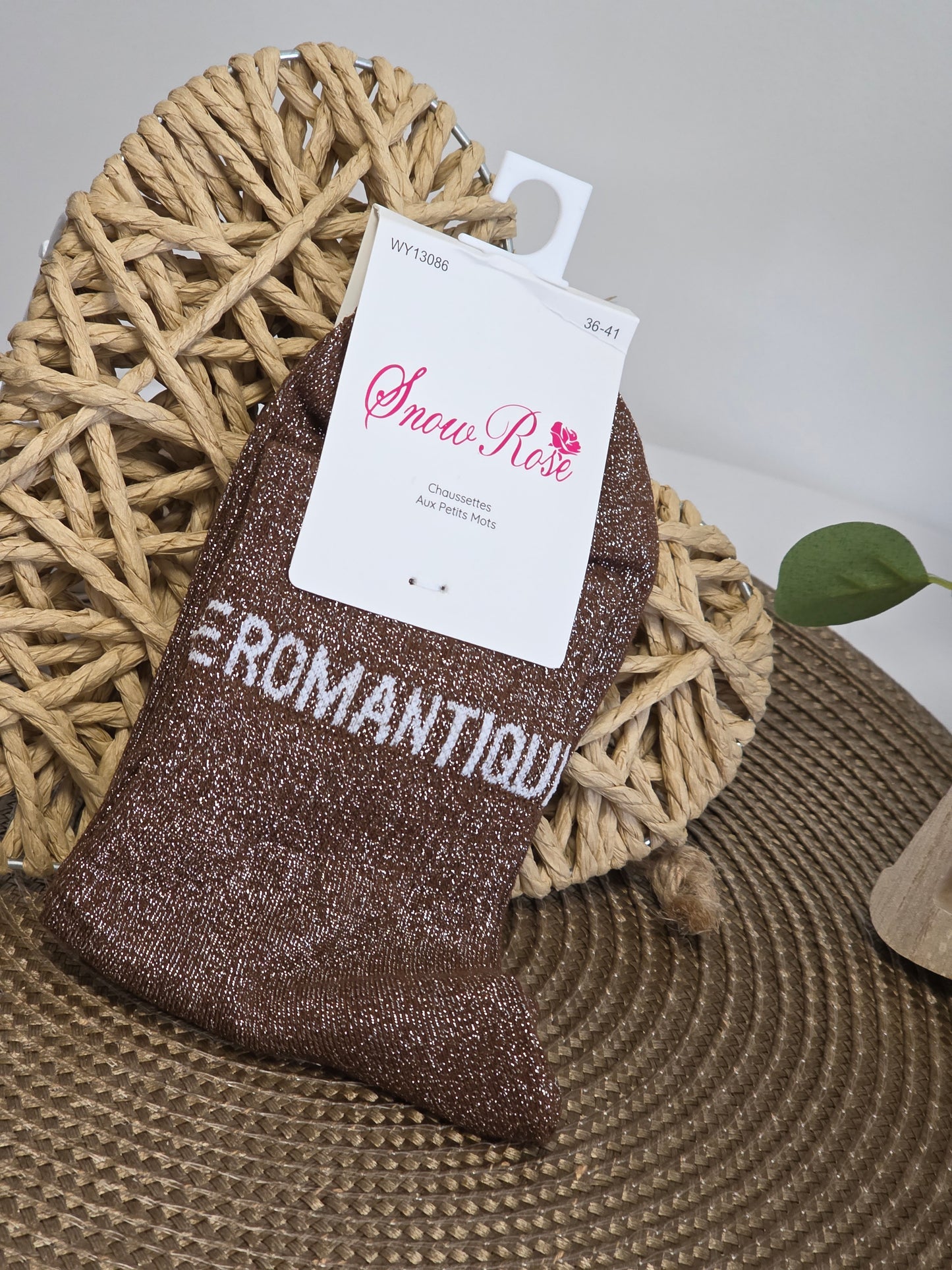 ROMANTIQUE - Chaussette à Paillette  Marron