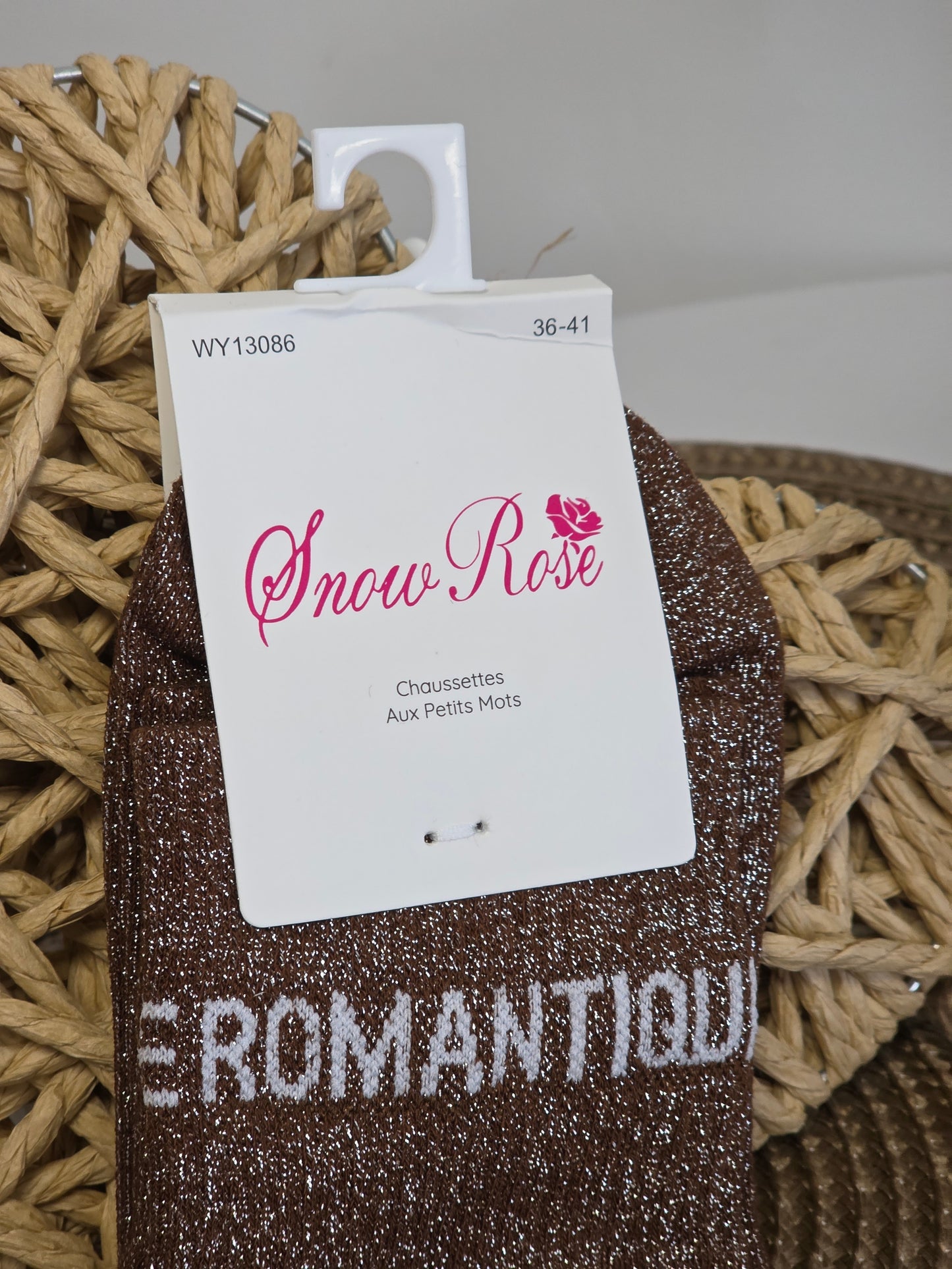 ROMANTIQUE - Chaussette à Paillette  Marron