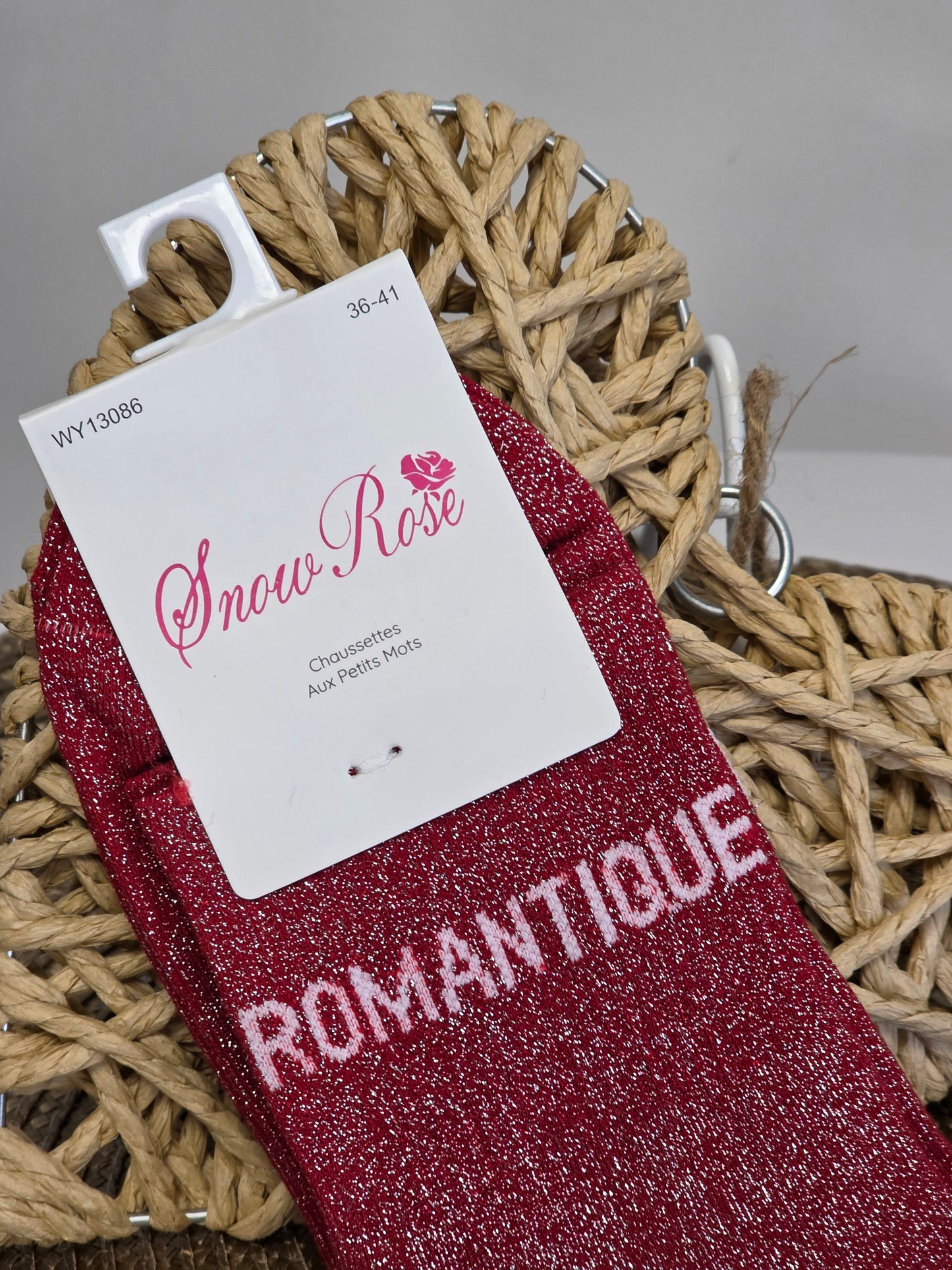 ROMANTIQUE - Chaussette à Paillette  Bordeaux