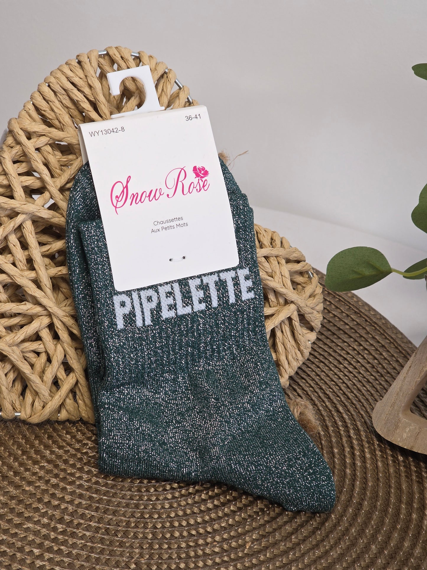 PIPELETTE - Chaussette à Paillette  Vert