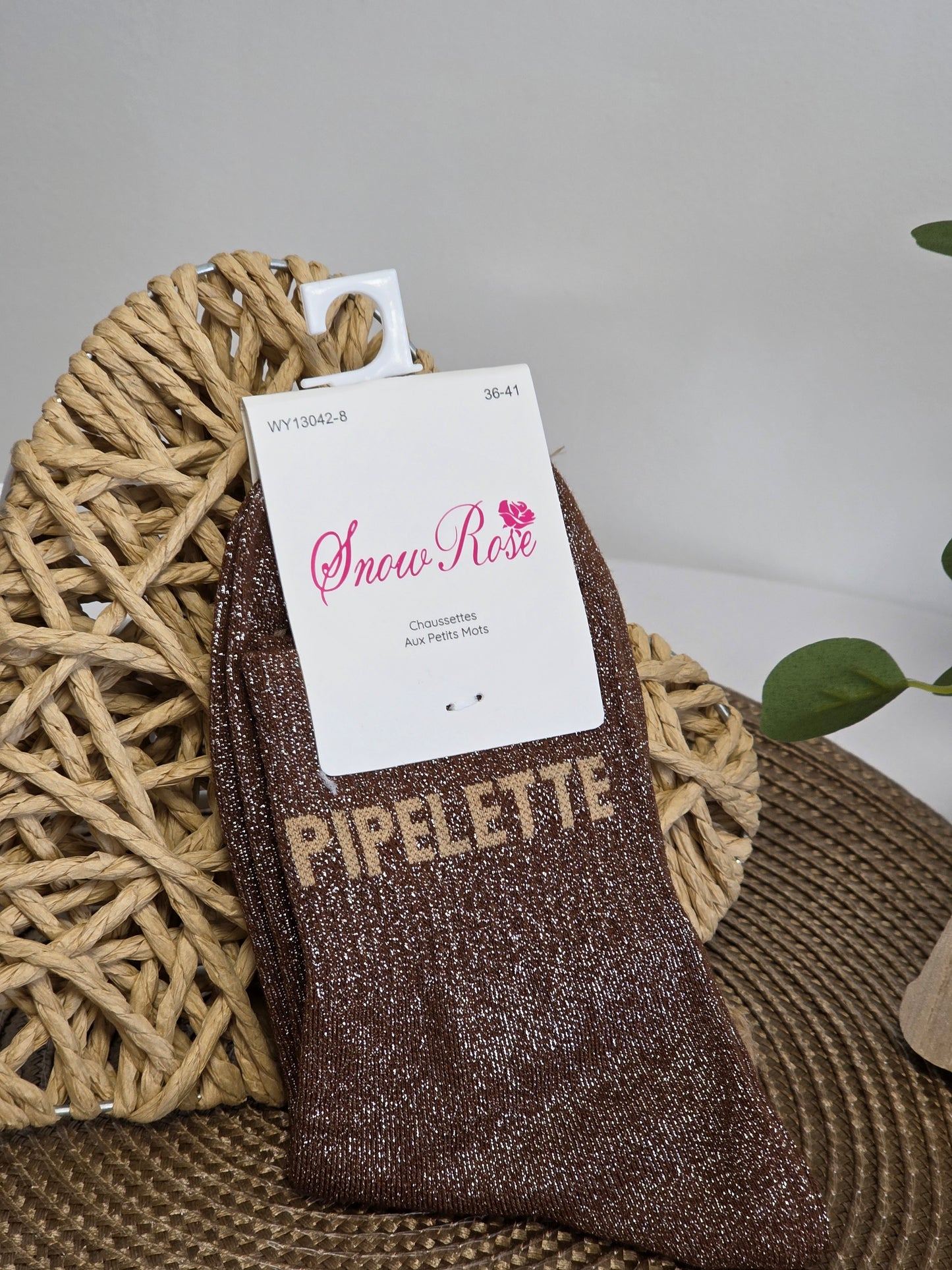 PIPELETTE - Chaussette à Paillette  Marron