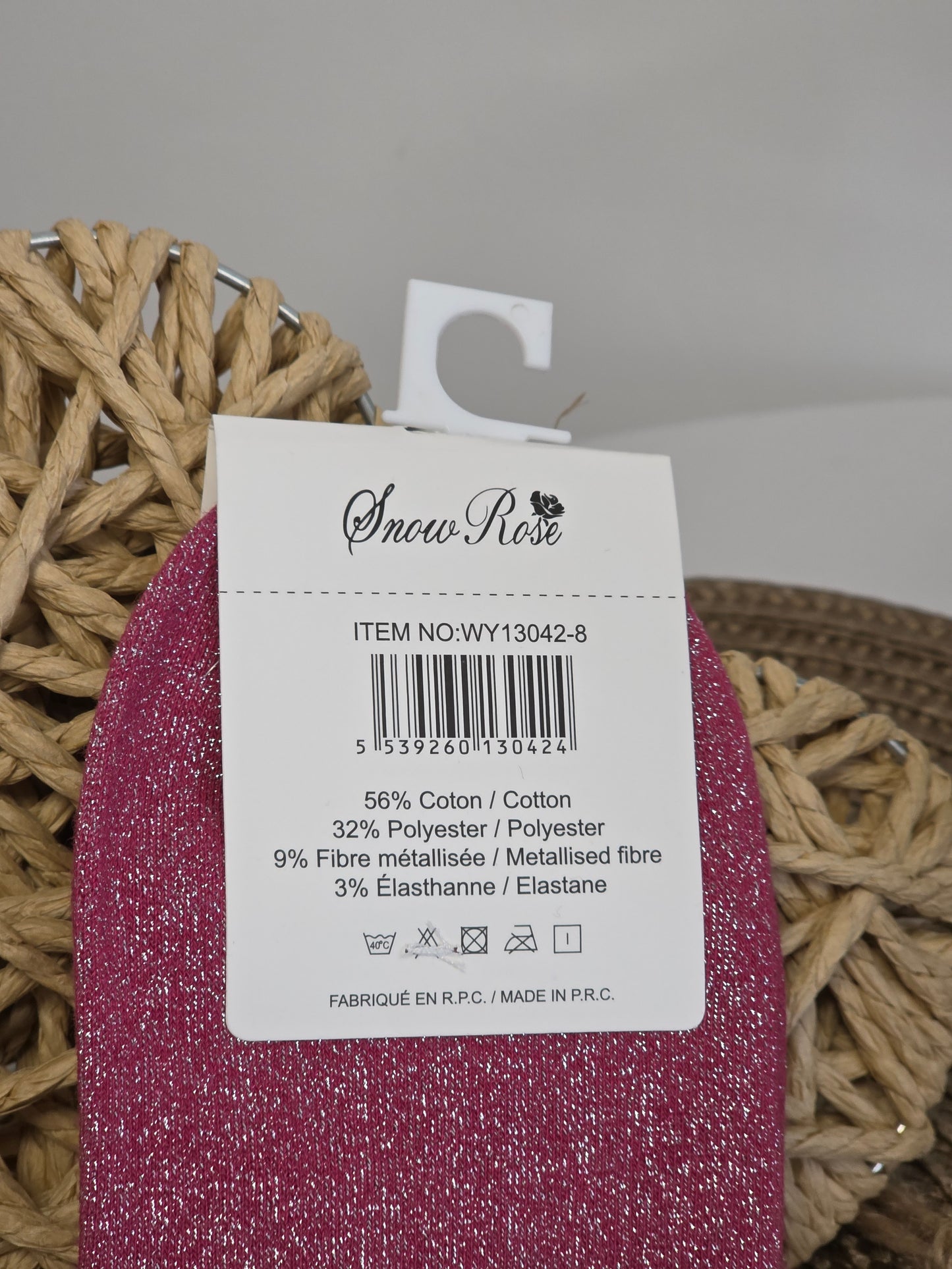 PIPELETTE - Chaussette à Paillette  Rouge Grenat