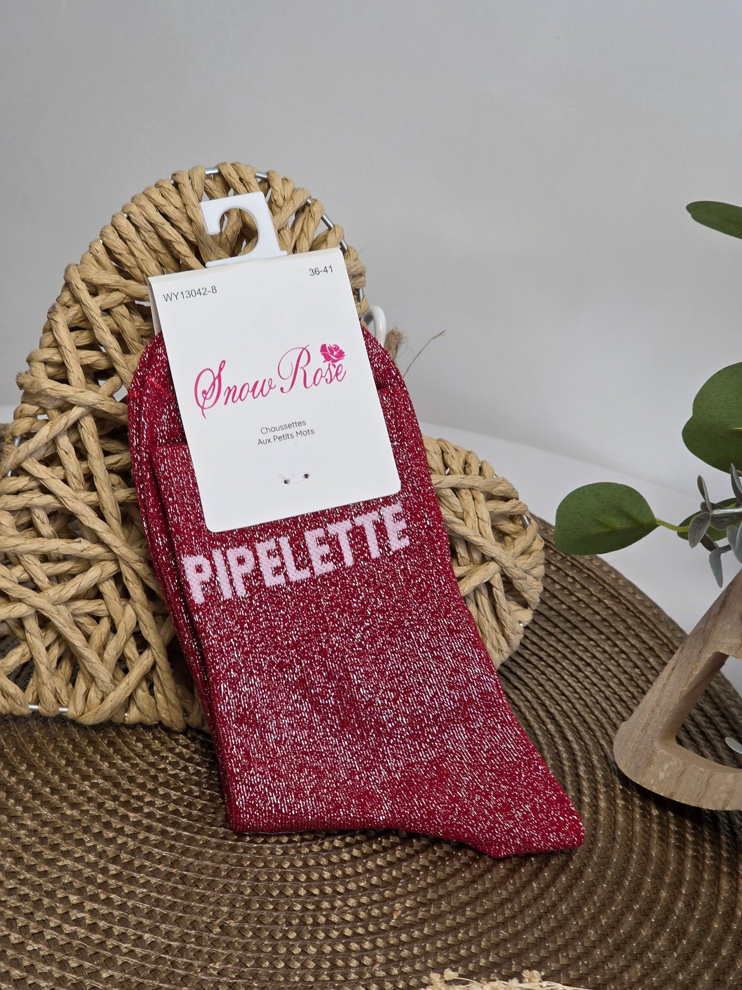 PIPELETTE - Chaussette à Paillette  Bordeaux