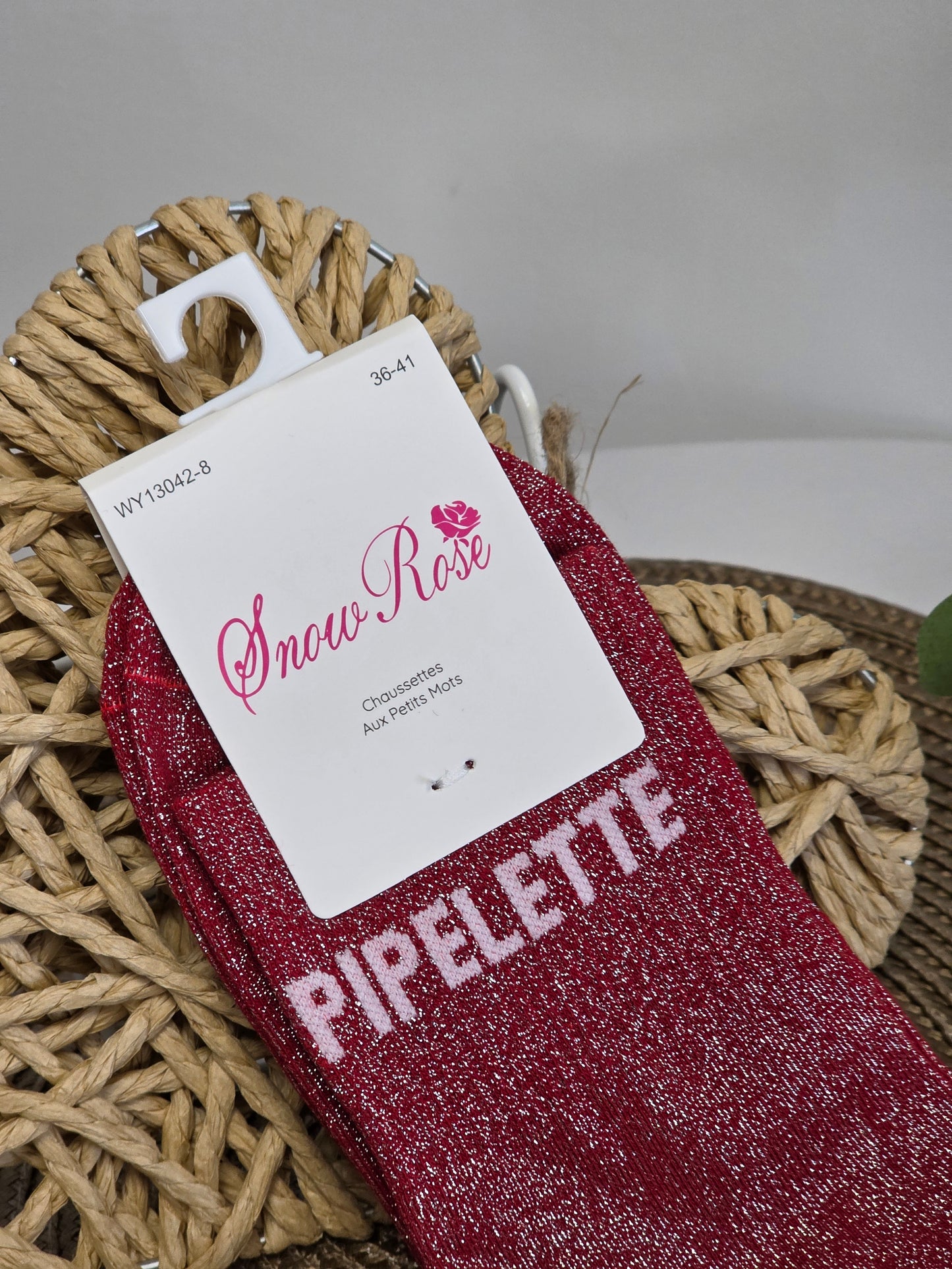 PIPELETTE - Chaussette à Paillette  Bordeaux
