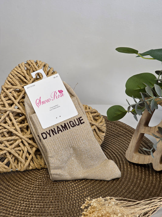 DYNAMIQUE - Chaussette à Paillette  Beige