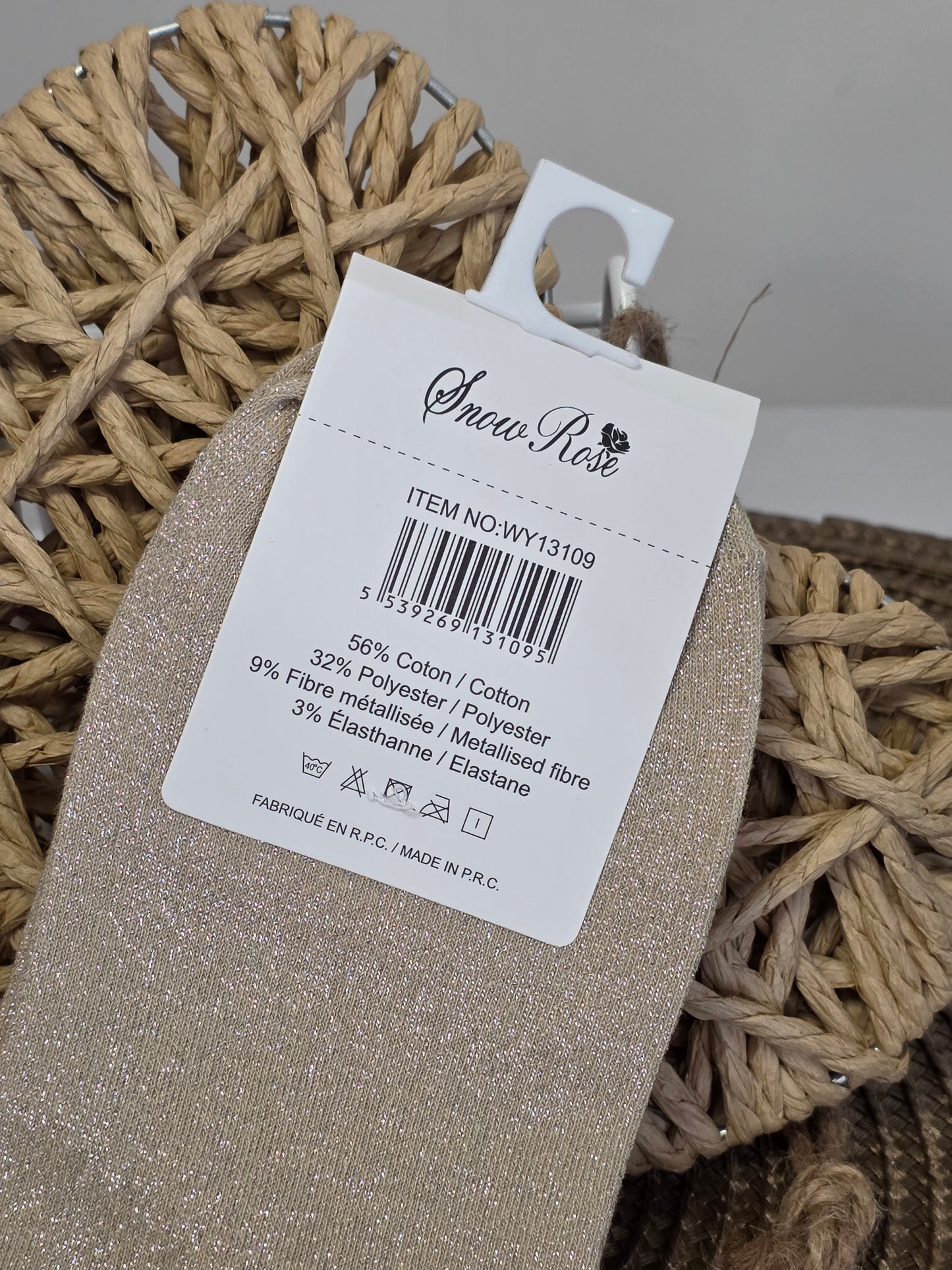 DYNAMIQUE - Chaussette à Paillette  Beige