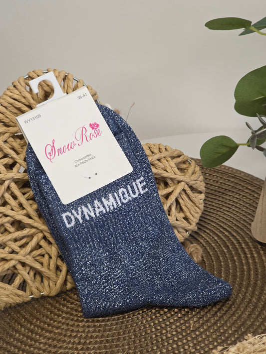 DYNAMIQUE - Chaussette à Paillette  Bleu