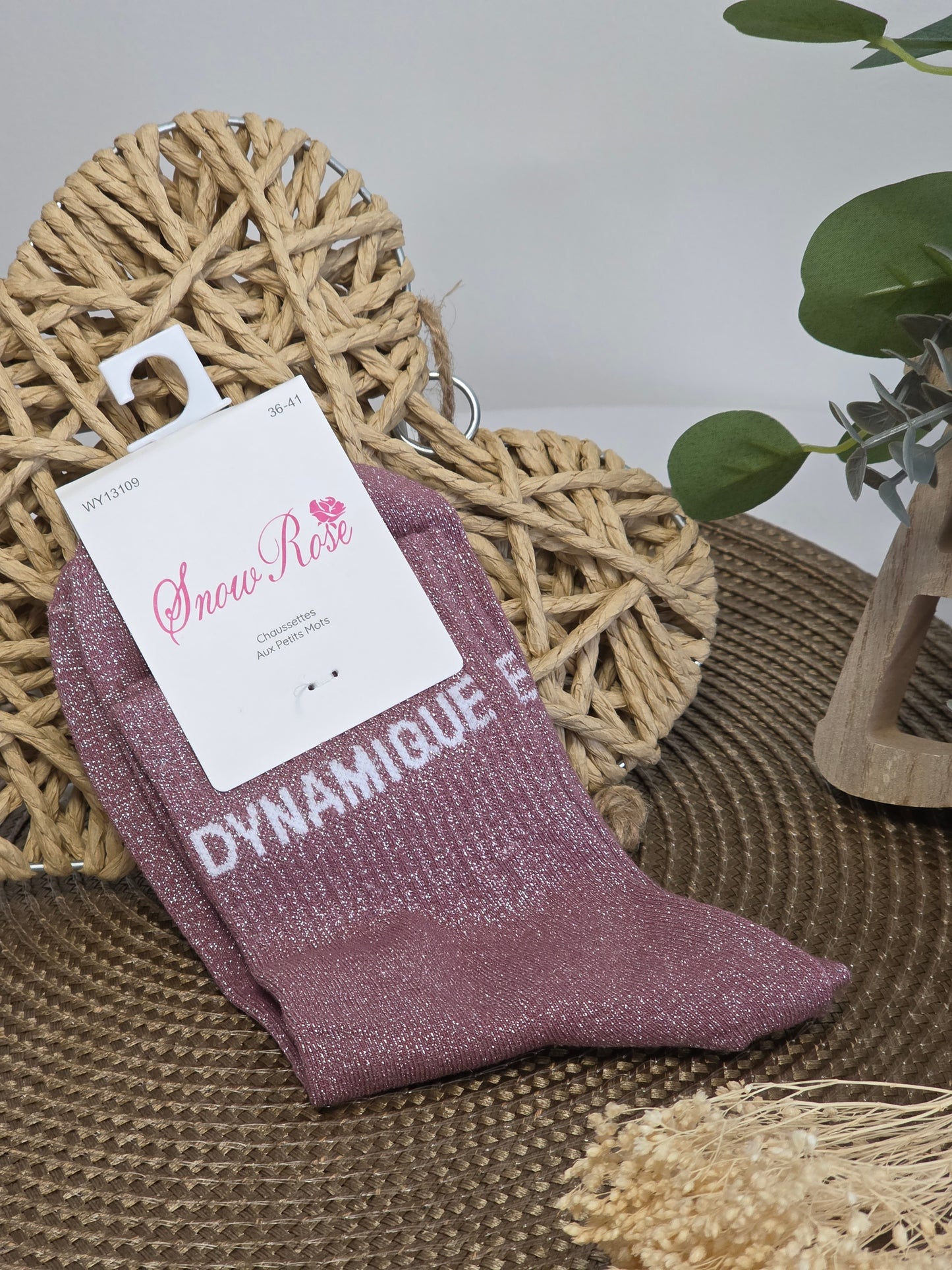 DYNAMIQUE - Chaussette à Paillette  Violine