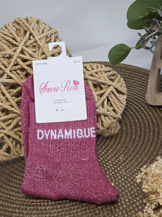DYNAMIQUE - Chaussette à Paillette  FUSCHIA