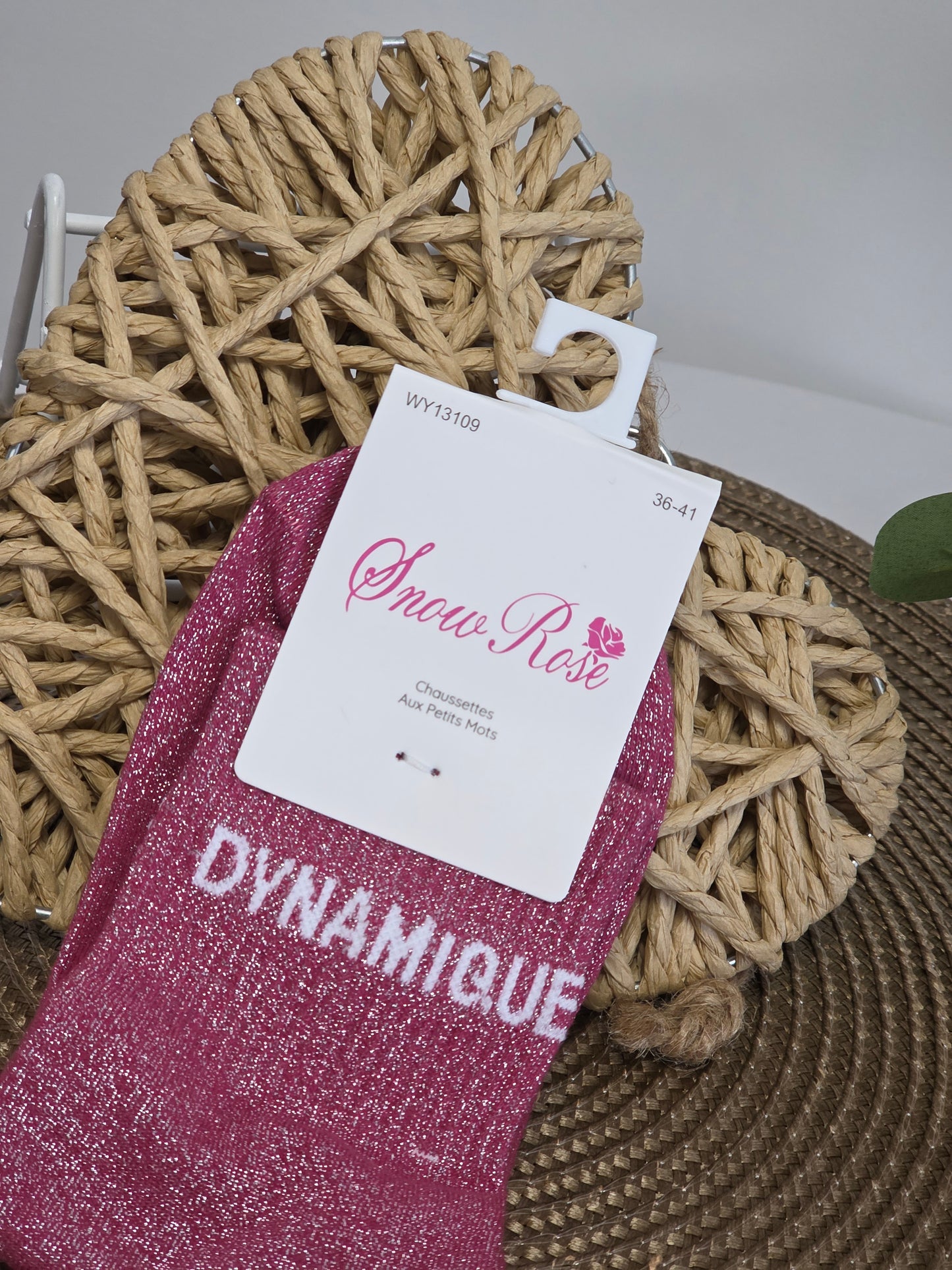 DYNAMIQUE - Chaussette à Paillette  FUSCHIA