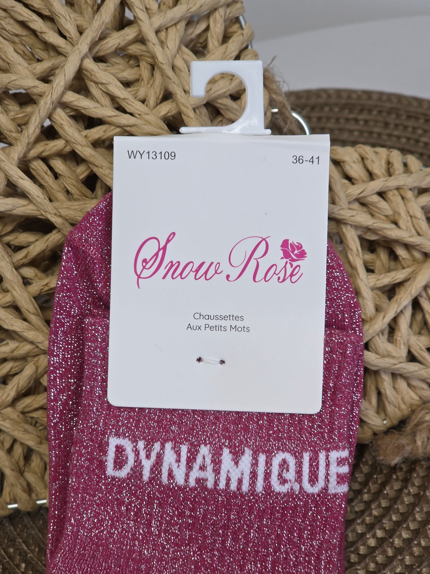 DYNAMIQUE - Chaussette à Paillette  FUSCHIA
