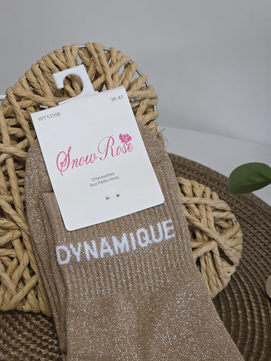 DYNAMIQUE - Chaussette à Paillette  Camel