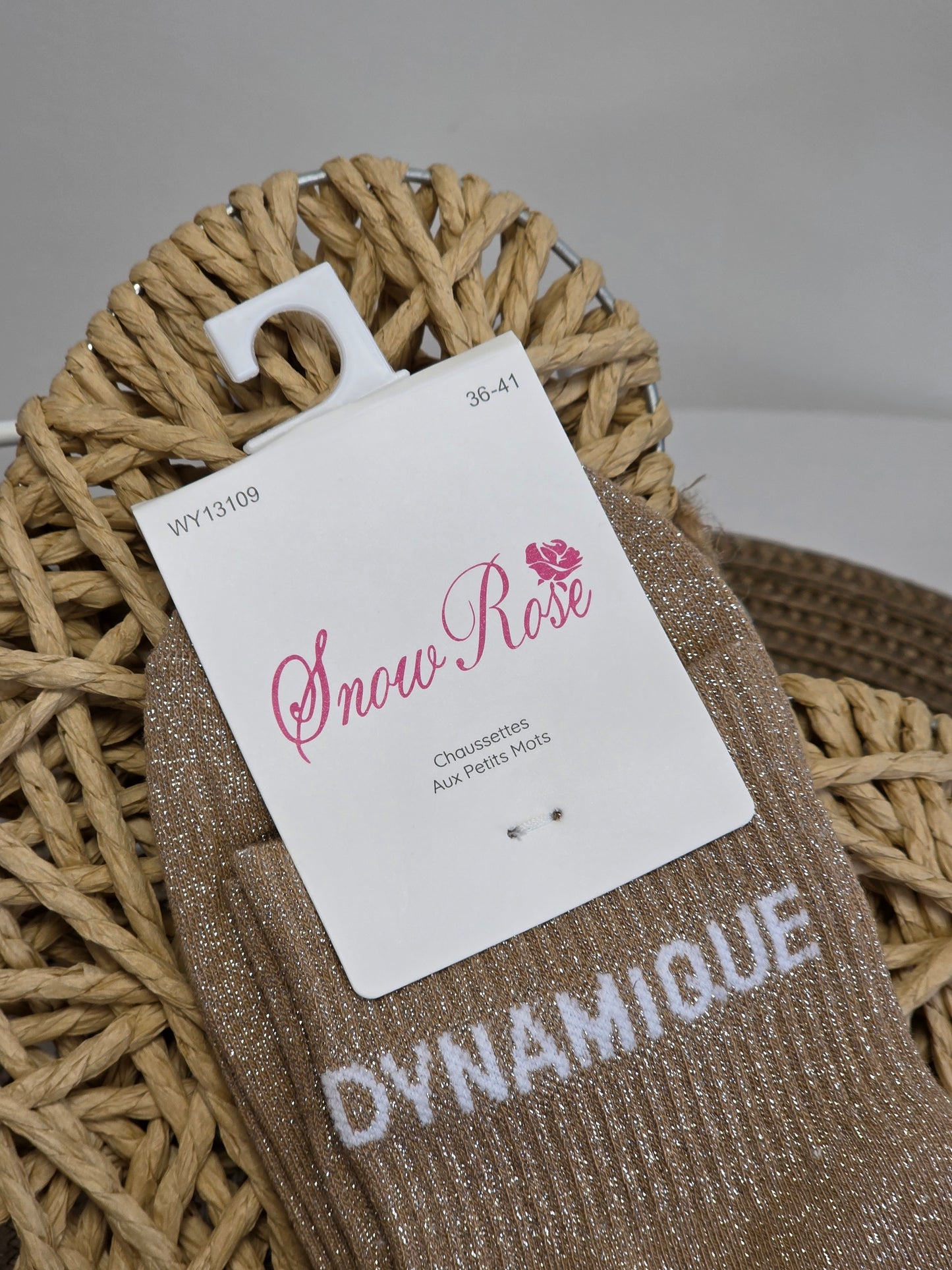 DYNAMIQUE - Chaussette à Paillette  Camel