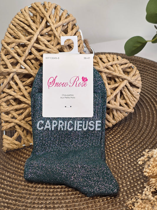 CAPRICIEUSE - Chaussette à Paillette  Vert