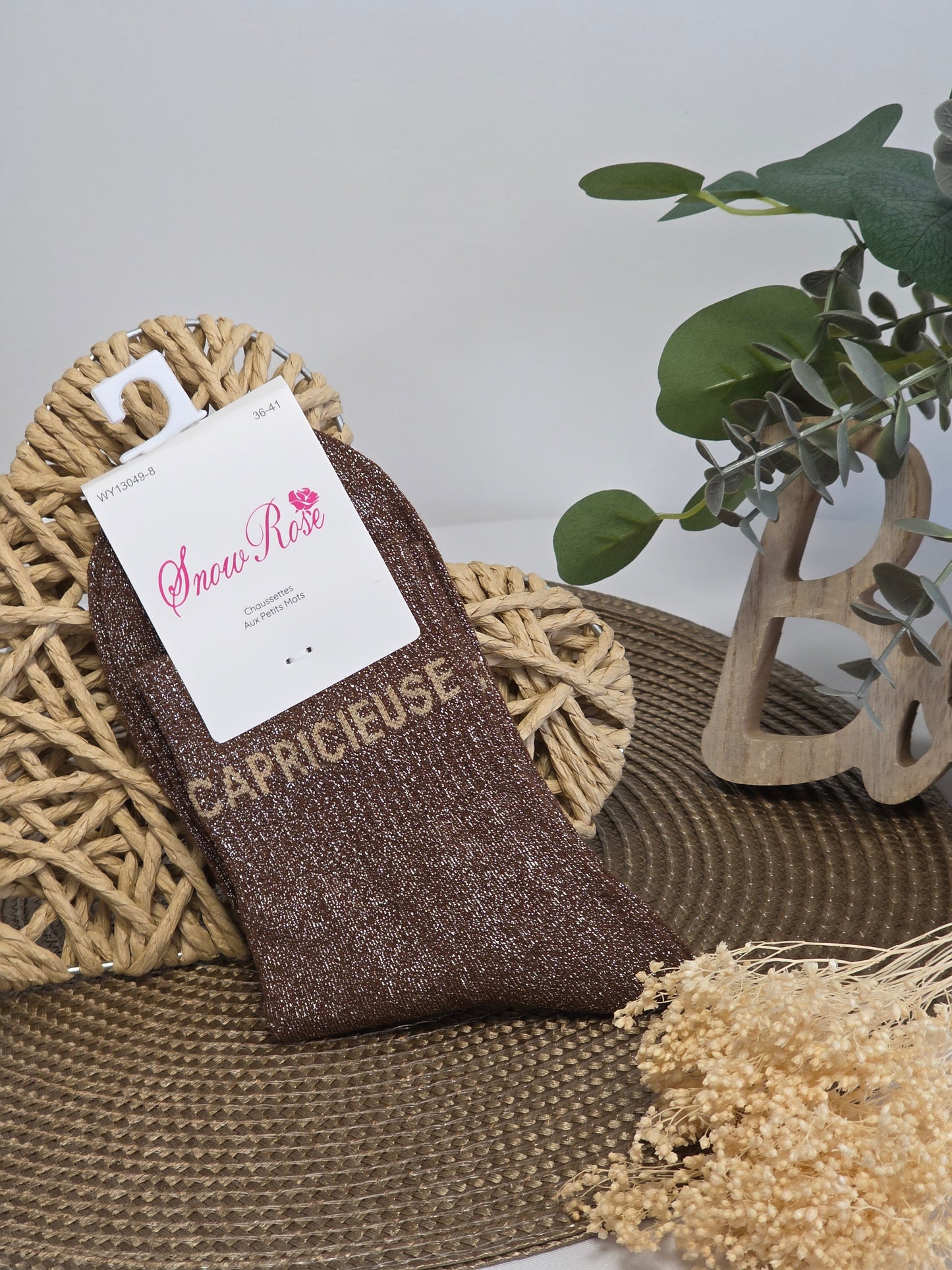 CAPRICIEUSE - Chaussette à Paillette  Marron