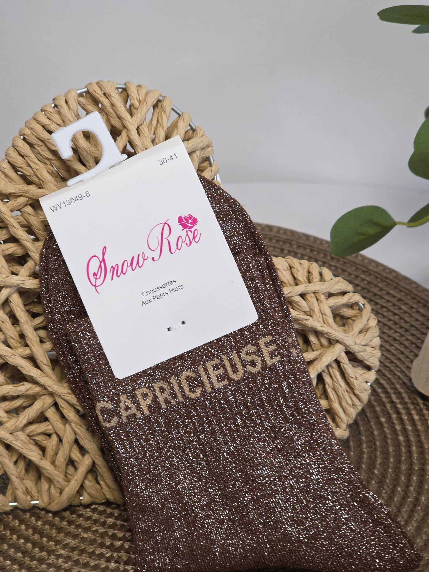 CAPRICIEUSE - Chaussette à Paillette  Marron