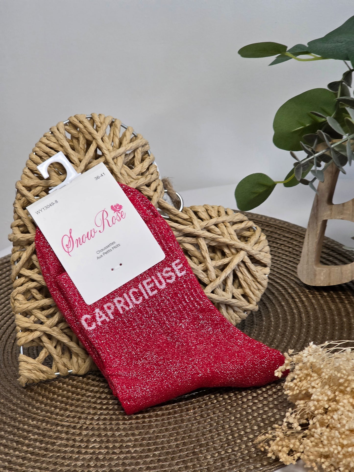 CAPRICIEUSE - Chaussette à Paillette  Rouge