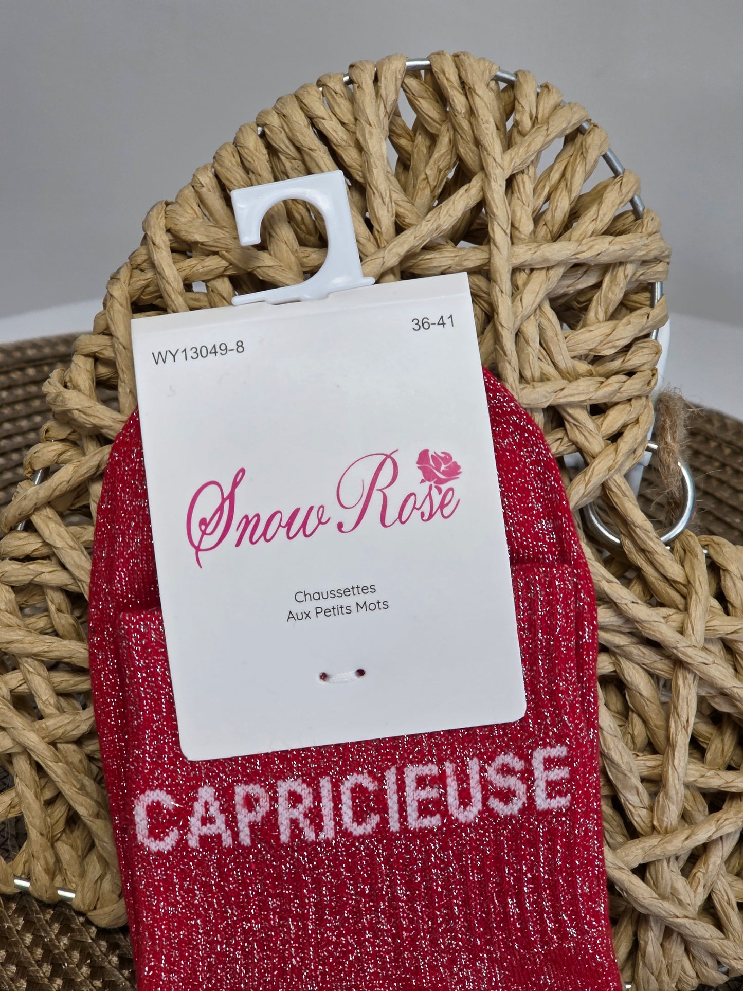 CAPRICIEUSE - Chaussette à Paillette  Rouge
