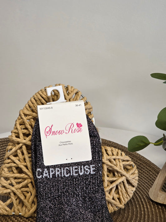 CAPRICIEUSE - Chaussette à Paillette  Noir