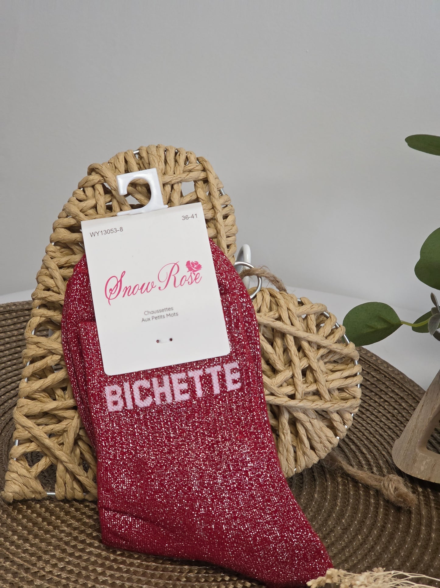 BICHETTE - Chaussette à Paillette  Bordeaux